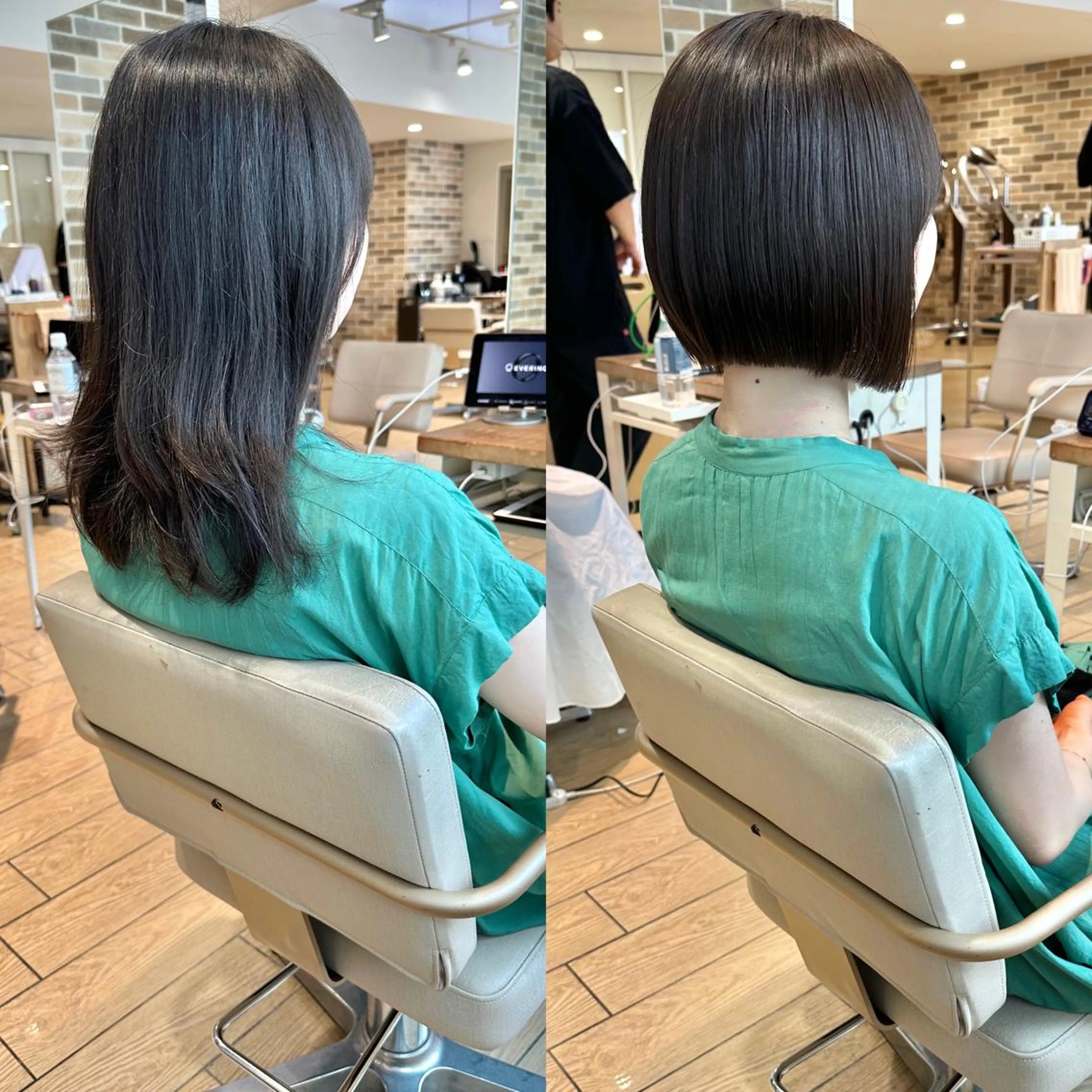 ミディアム 切りっぱなしボブ ショートボブ ボブ くびれヘア タンバルモリ カット ヘアカラー トリートメント 市原 大翼のヘアスタイル