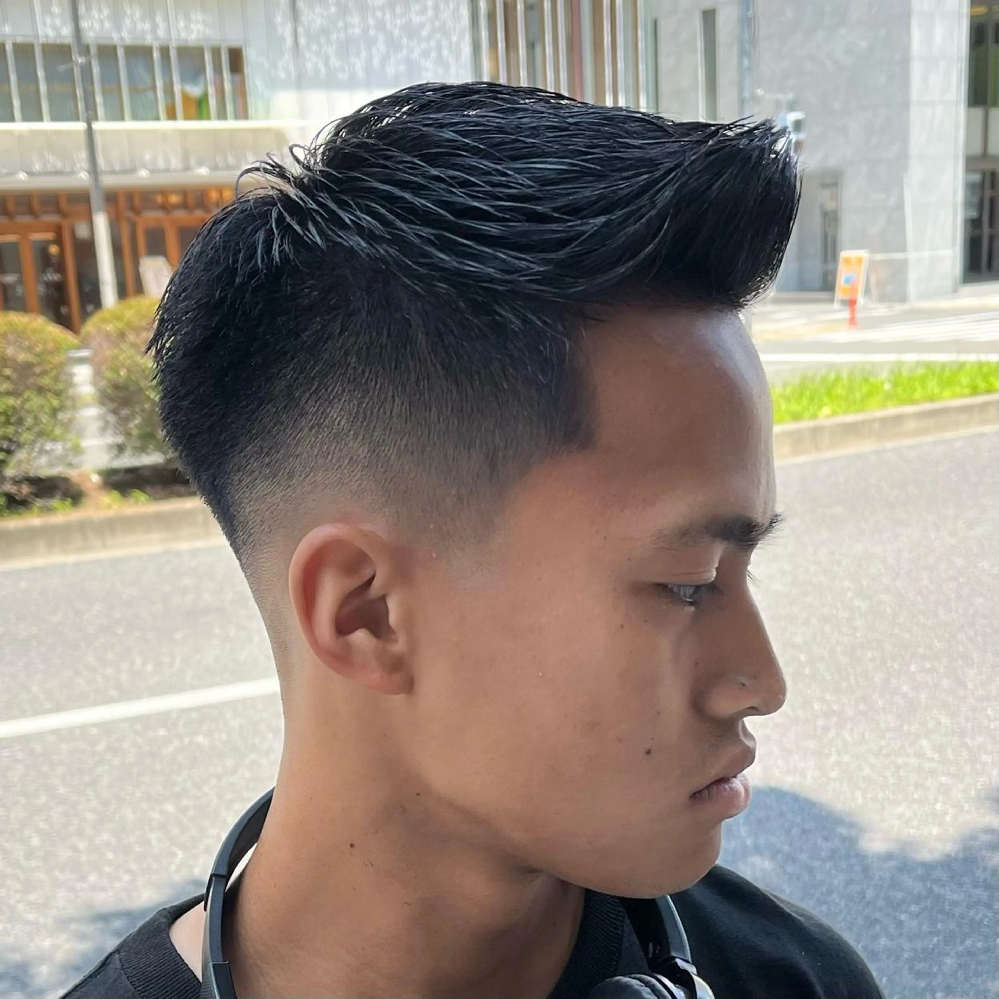 ショート メンズ フェードカット メンズパーマ スキンフェード スペインカール カット 立川/メンズパーマ 厚進太郎のヘアスタイル