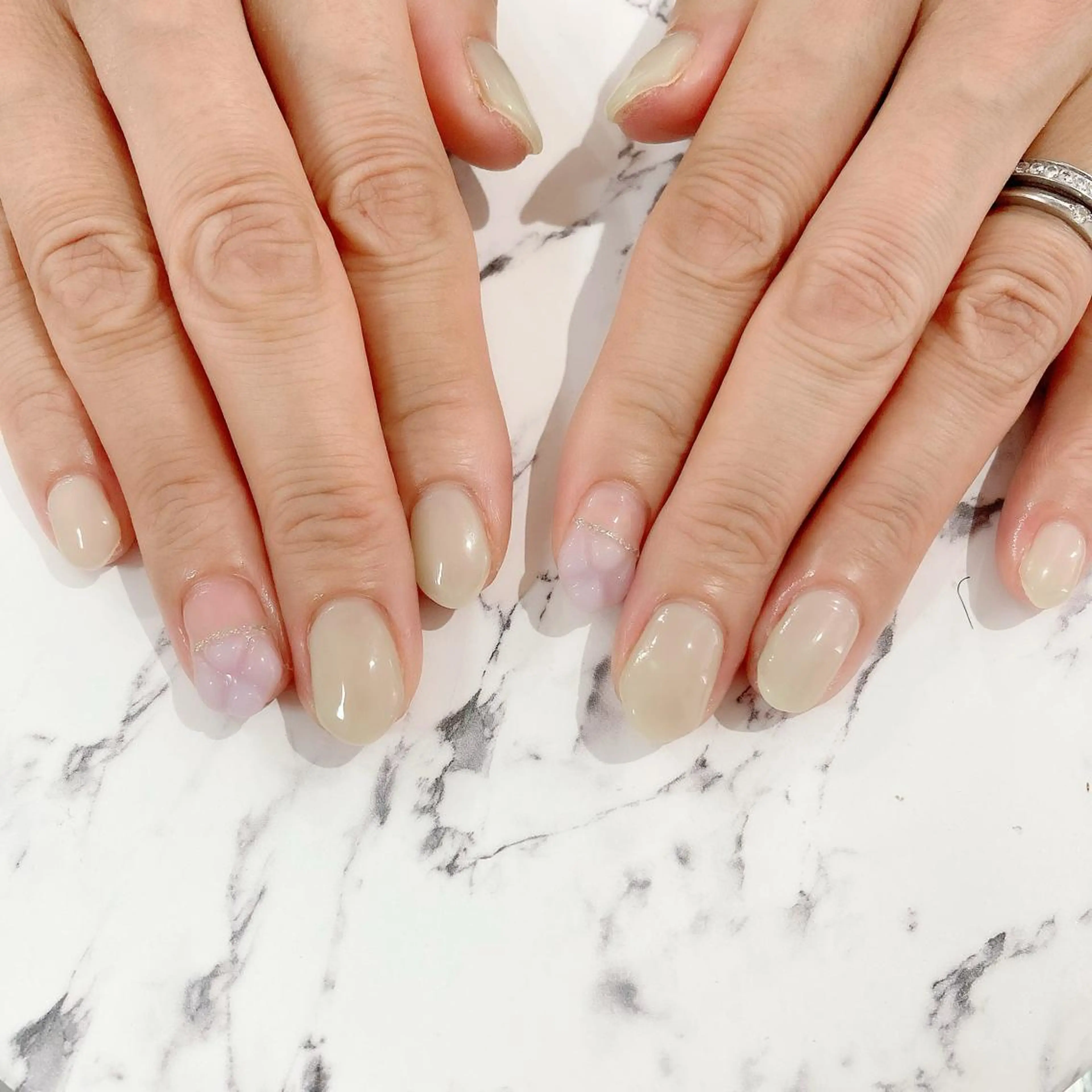 ネイル アートネイル ジェルネイル パラジェル シンプルネイル 夏ネイル ハンドネイル Nail Kのネイルデザイン