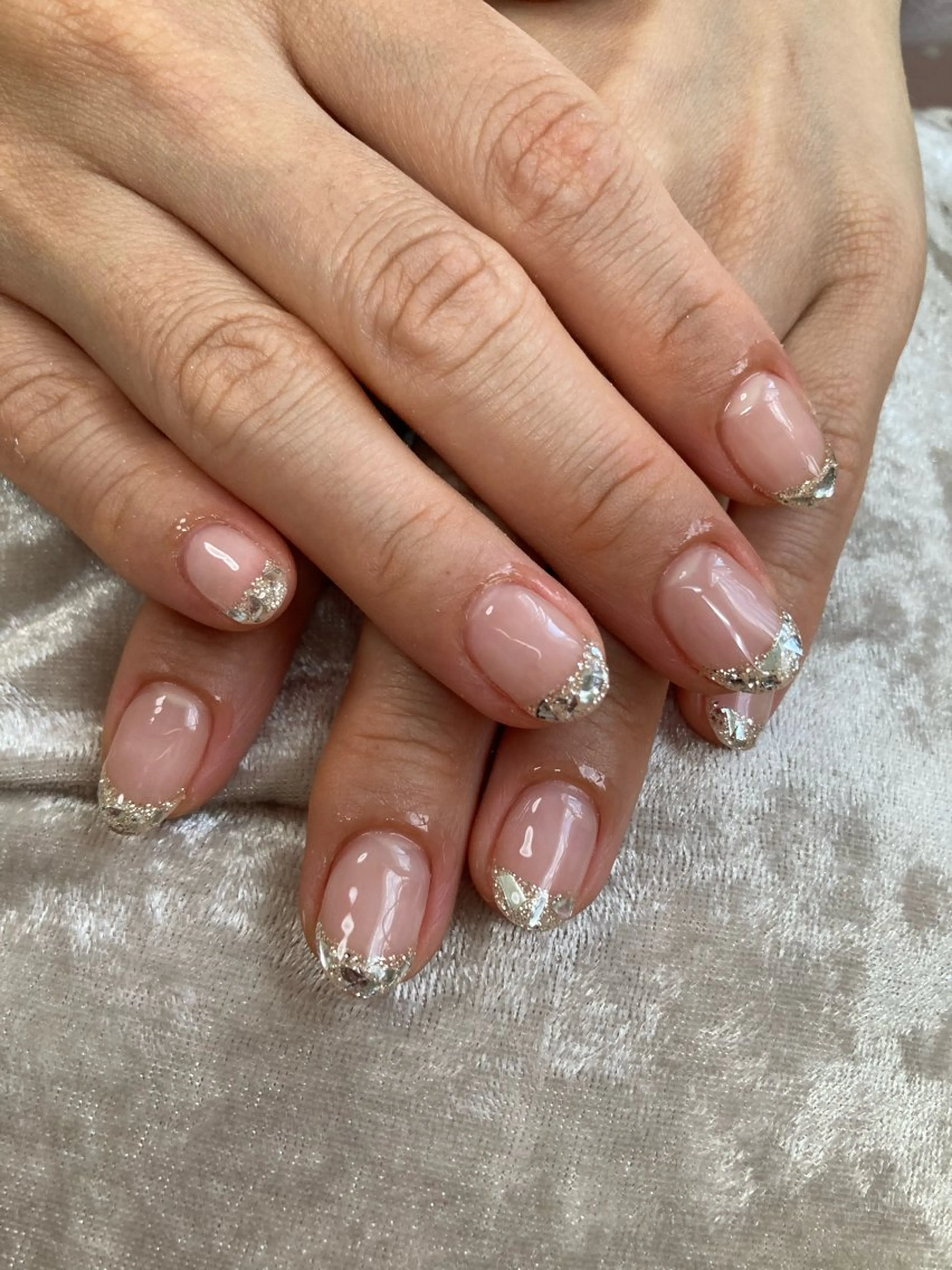 ネイル フレンチネイル ガラスフレンチ ハンドネイル ハンドケア chii nailのネイルデザイン