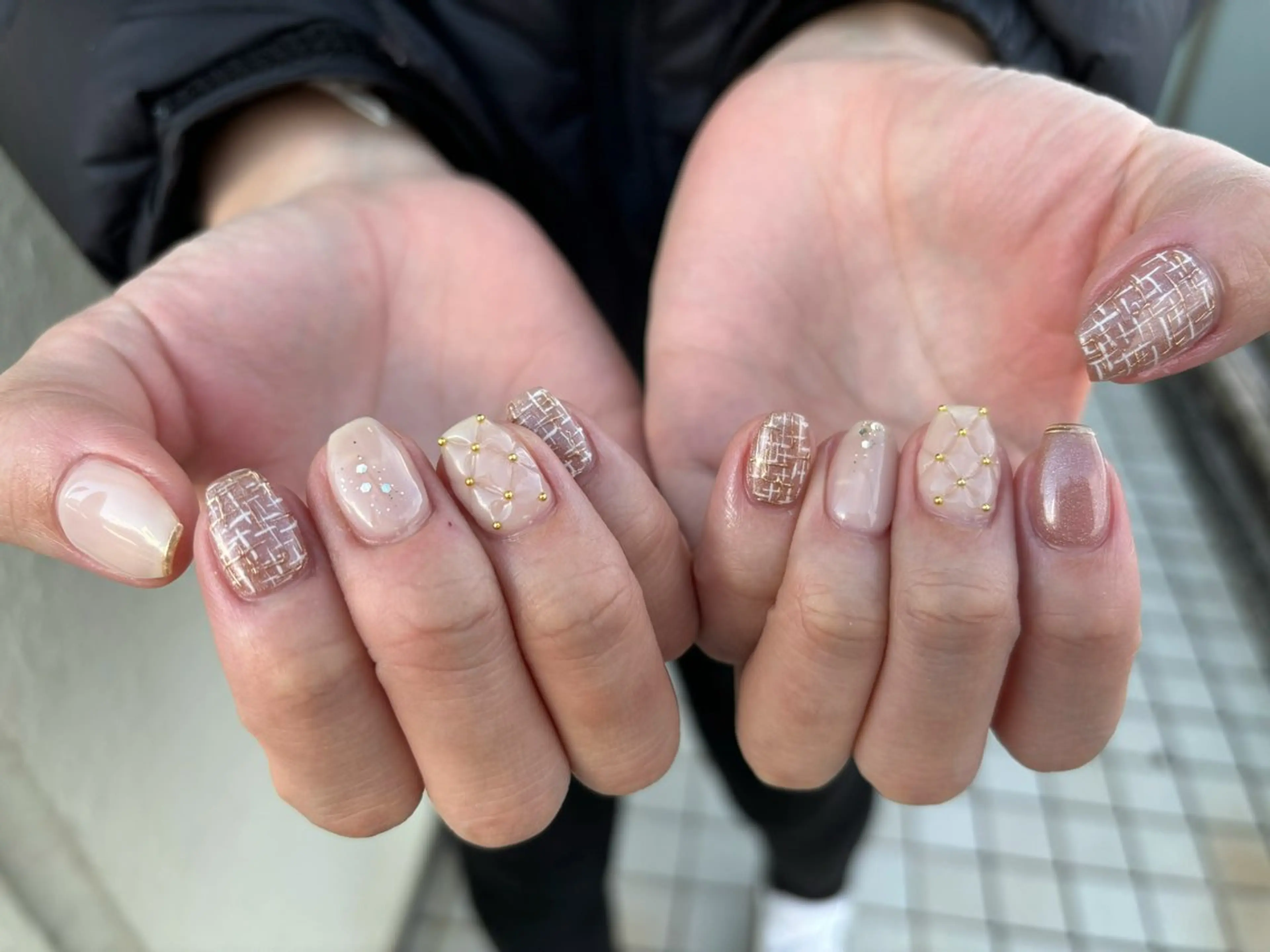 ネイル ツイードネイル 加藤 亜実のネイルデザイン