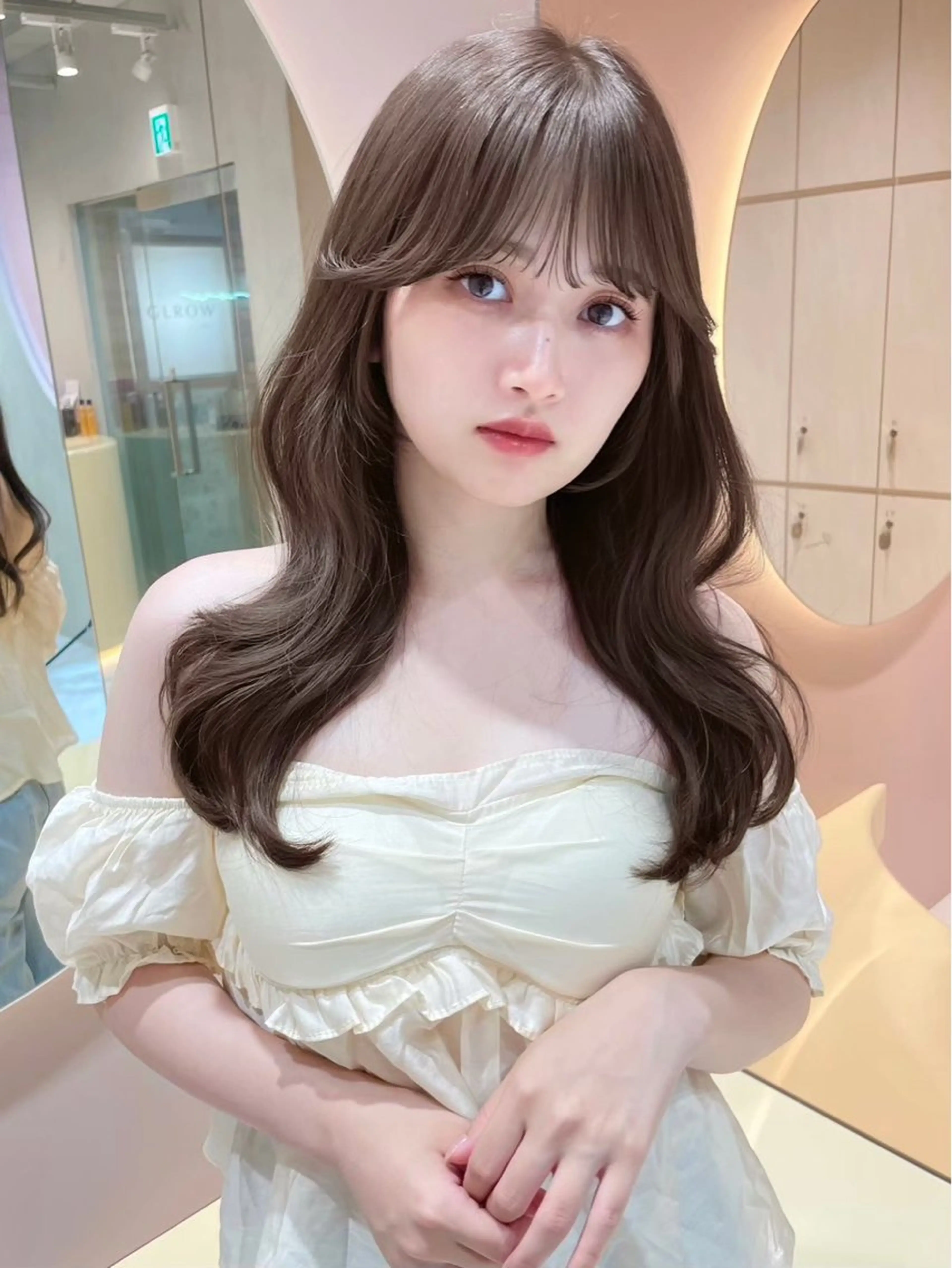 ミディアム カット ヘアカラー トリートメント ブリーチなし髪質改善 🎀はのん 韓国ヘアのヘアスタイル