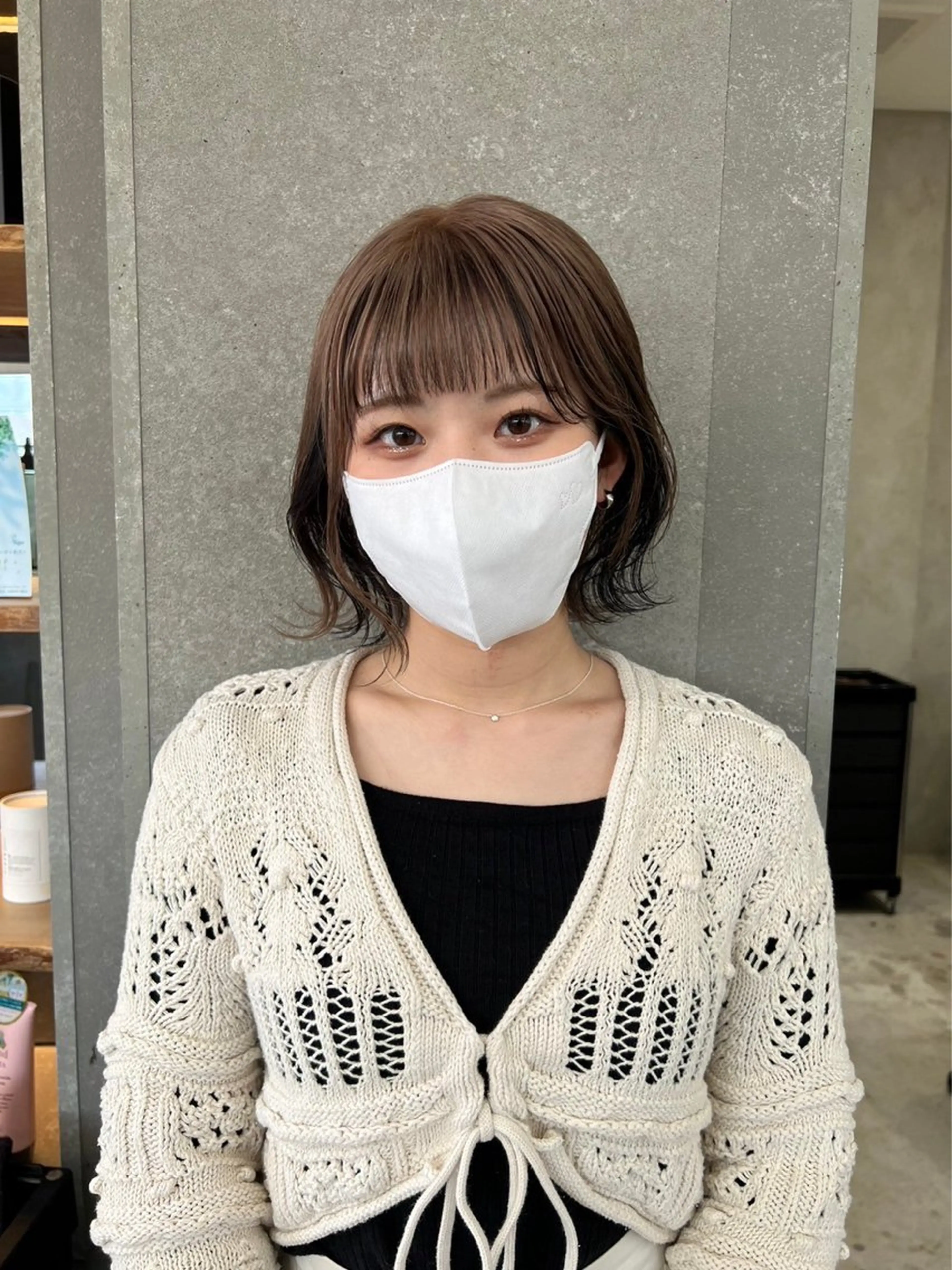 ミディアム カラー カット ヘアカラー 艶々ワンカラー　中嶋 将城のヘアスタイル