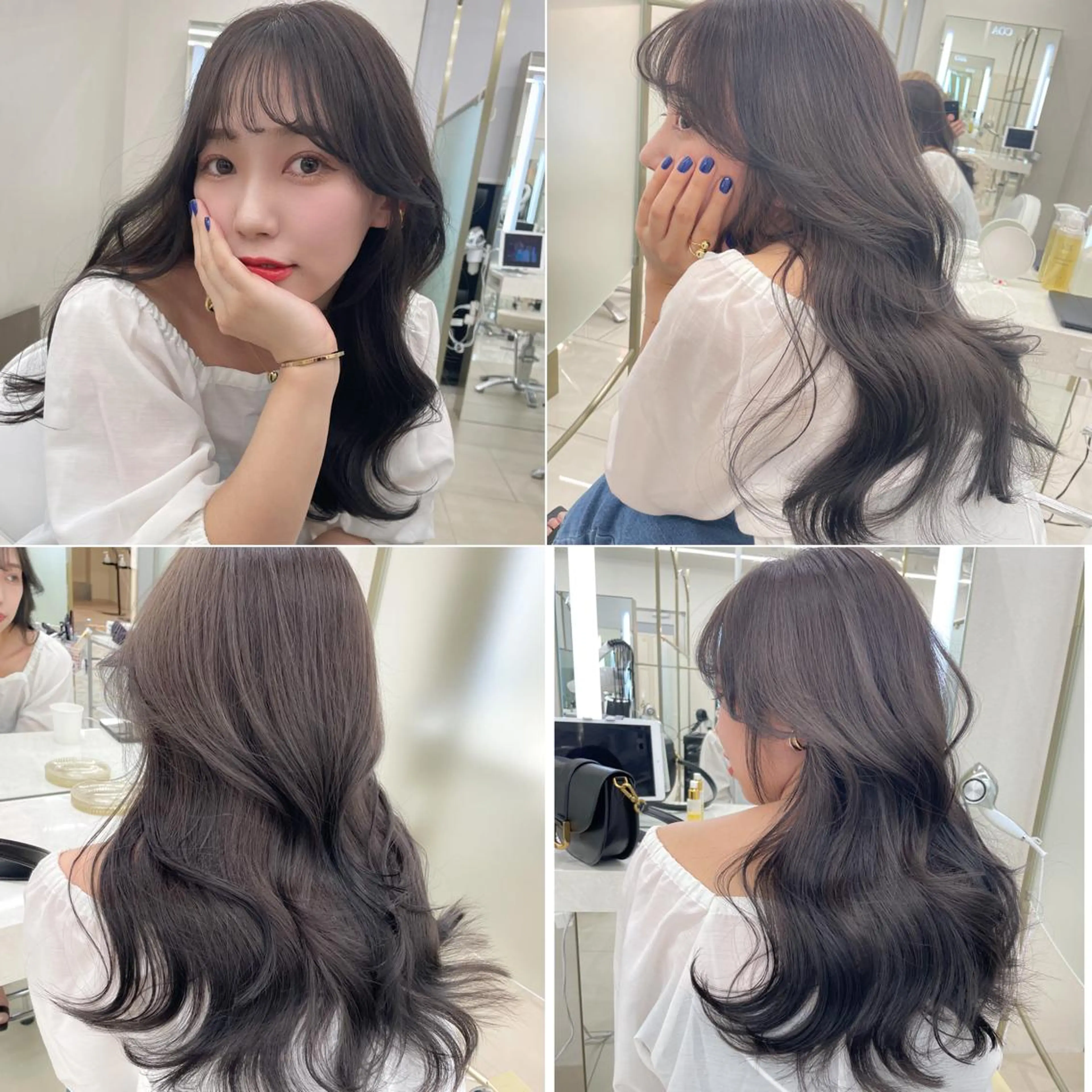 ロング カラー グレージュ COA GINZA 空也/前髪/顔まわりのヘアスタイル