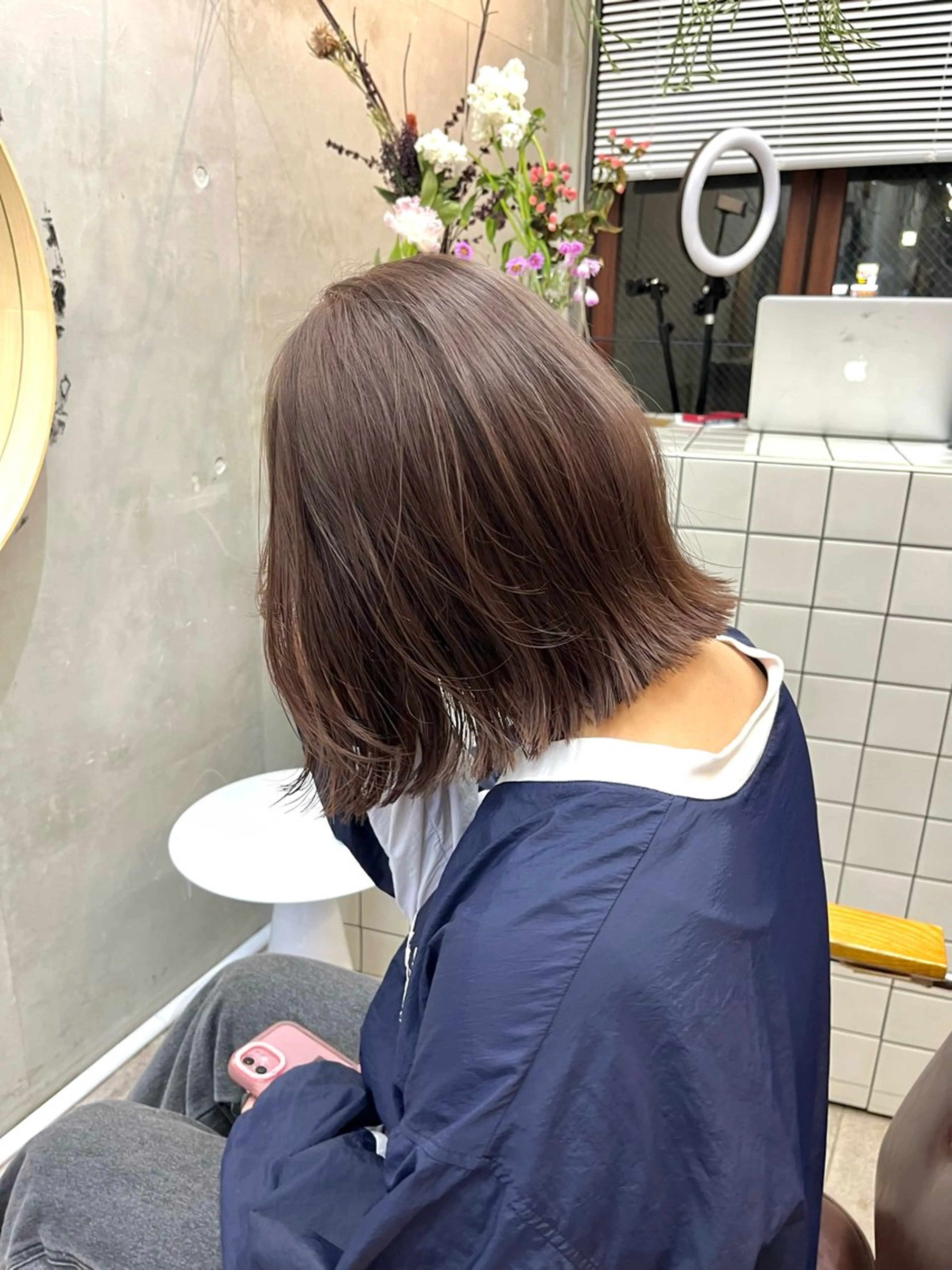 ショート カラー ベージュカラー ブリーチ ケアブリーチ 透明感カラー ダブルカラー SALT WATER所属・🫐 𝐌𝐚𝐨 🫐ボブモデル募集のヘアスタイル
