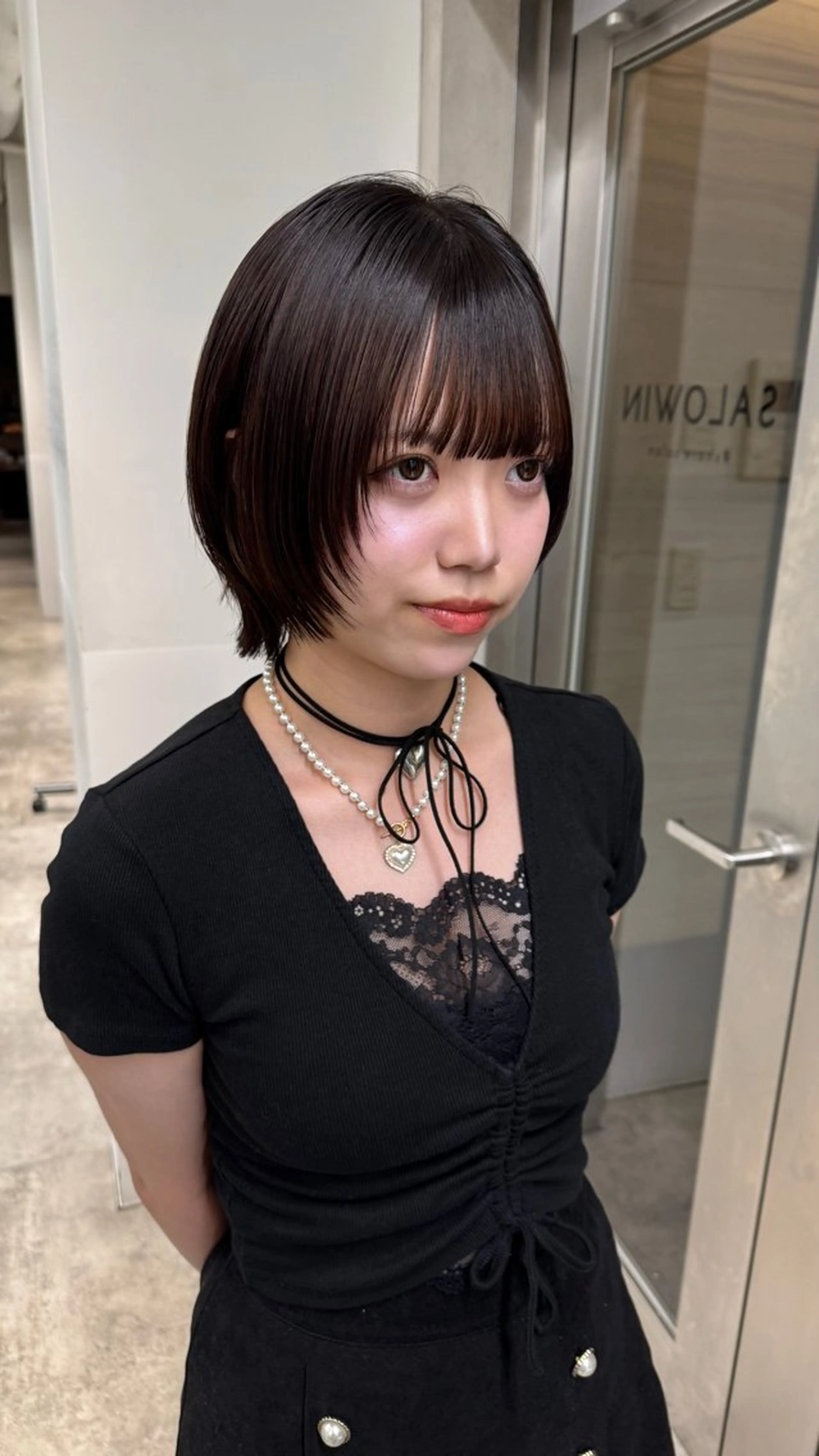 ショート ボブレイヤー ボブ 韓国風ヘア レイヤーカット カット レイヤーカット/韓国 艶カラー🪄REN.のヘアスタイル