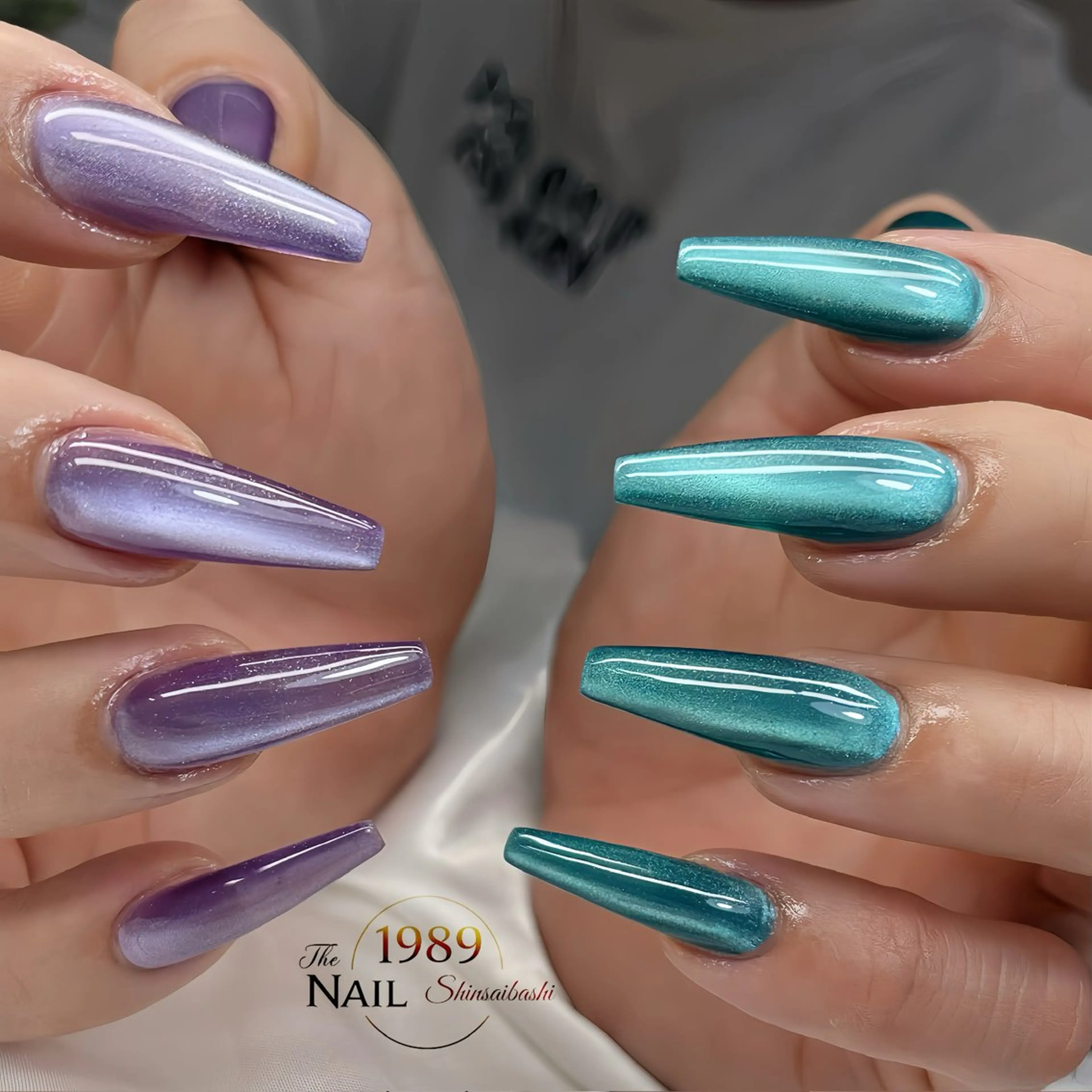 【アプレ Gel X 長さ出し】10本マグネットネイル(2色まで選択可能)8,500円の写真