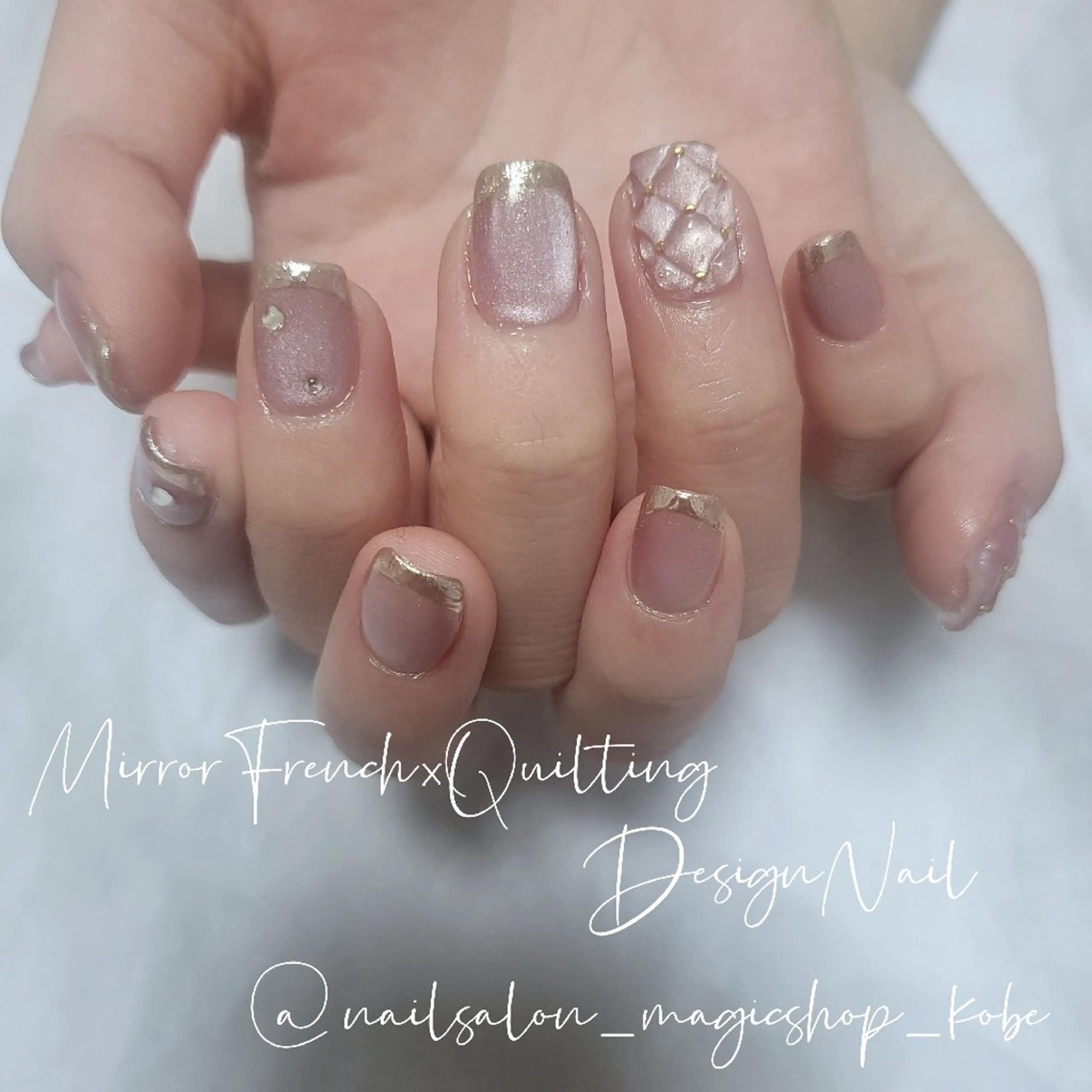 ネイル ブラウン クリアネイル フレンチネイル ジェルネイル ゴールド ハンドネイル Nailsalon MagicShopのネイルデザイン