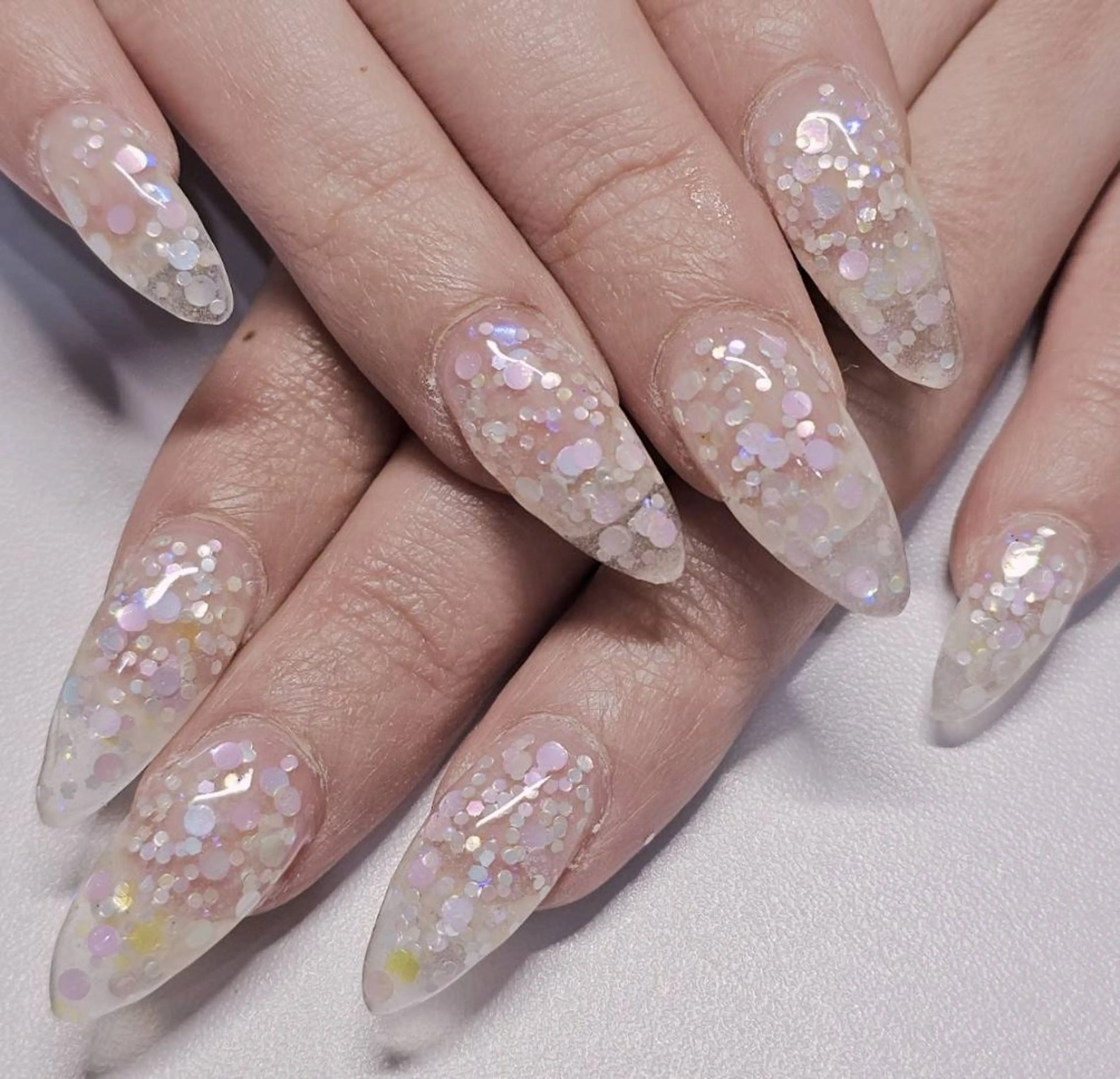 ネイル クリアネイル ホログラムネイル ラメ(グリッター) ワンカラーネイル ハンドネイル よしだ ひろきのネイルデザイン