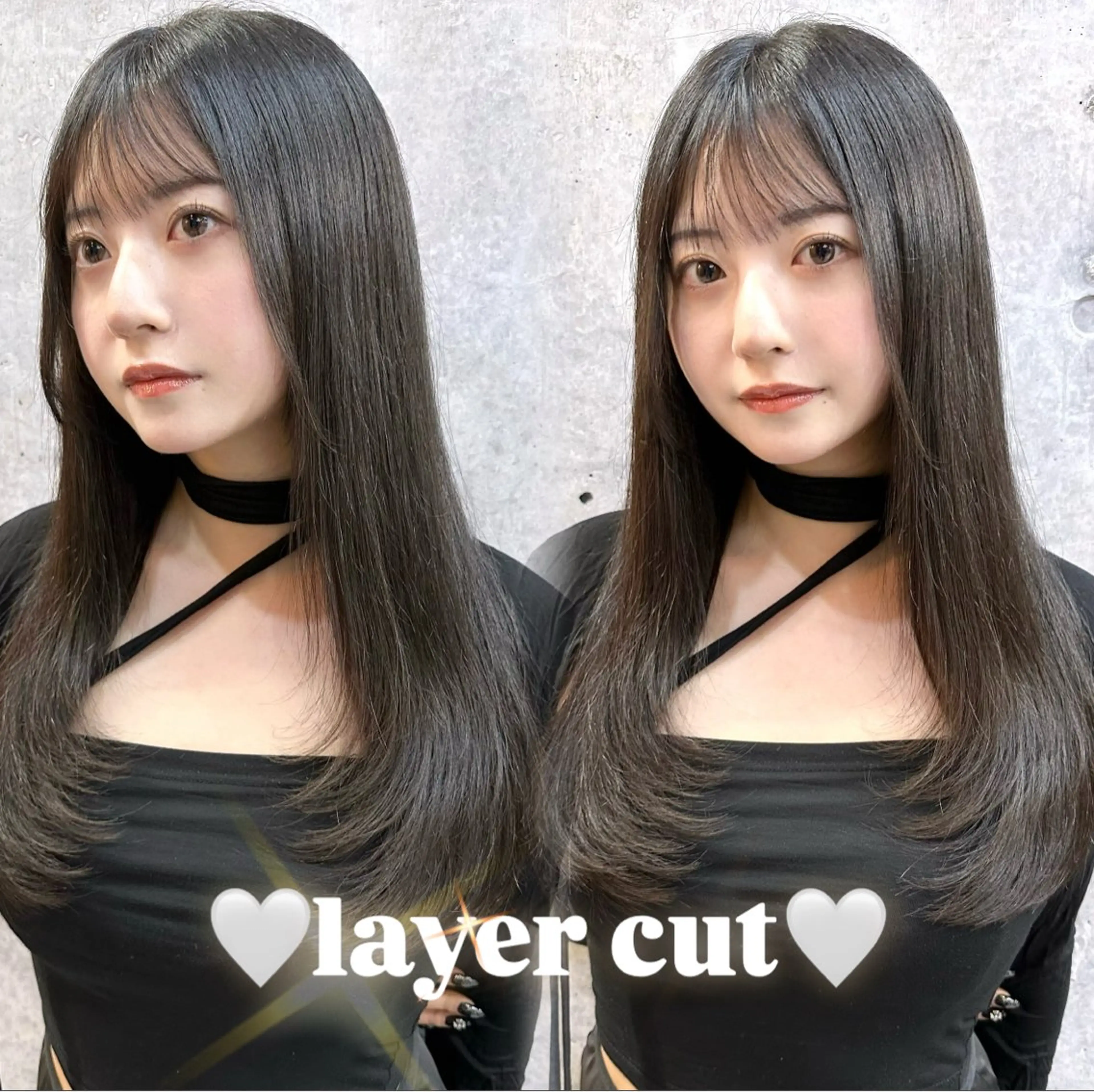 ロング カット ヘアカラー トリートメント 韓国風/ワンホンヘア 髪質改善/MaCoのヘアスタイル