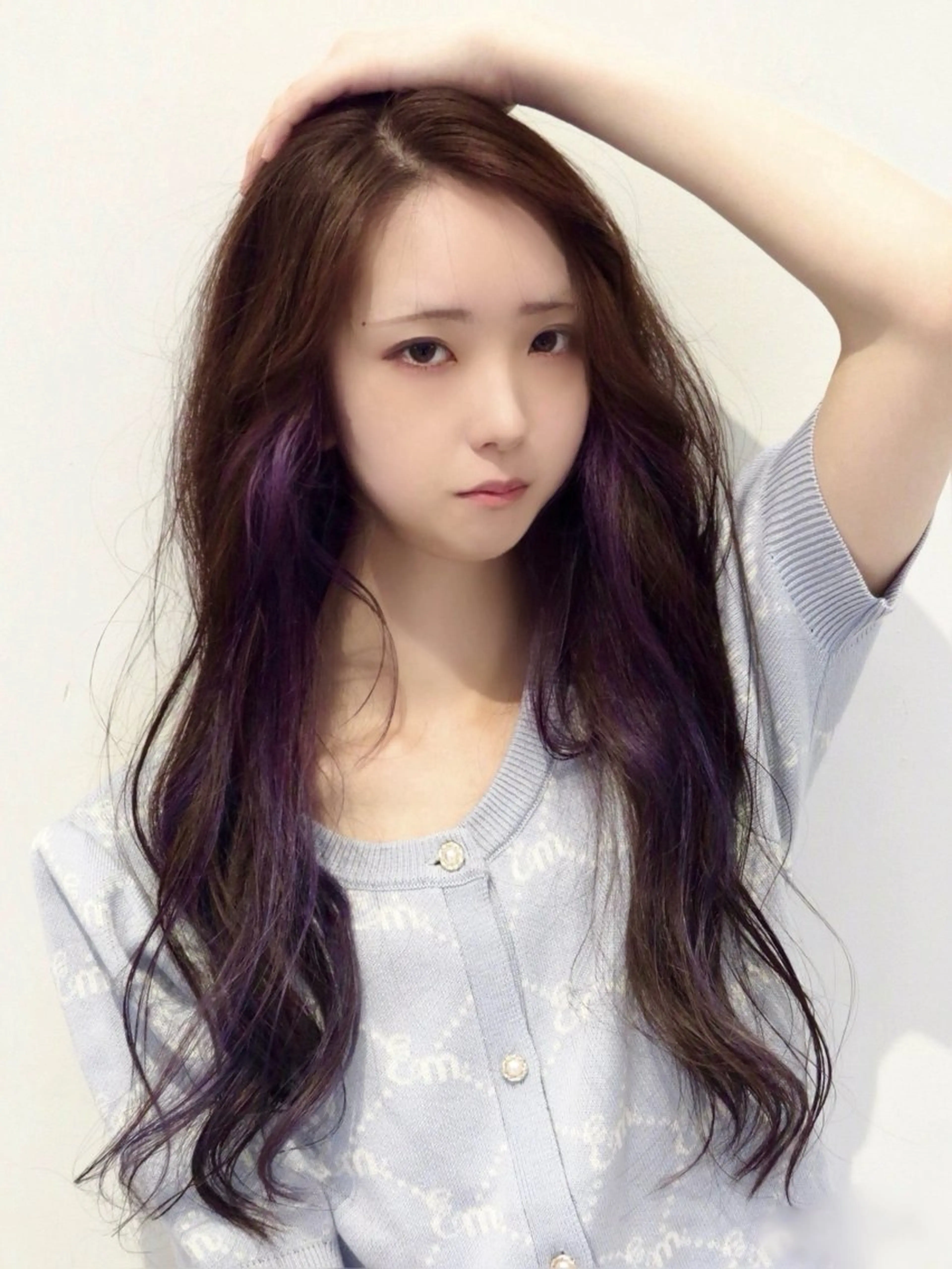ロング カラー インナーカラー ラベンダーカラー ヘアカラー 佐藤悠生/ メンズカット．パーマのヘアスタイル