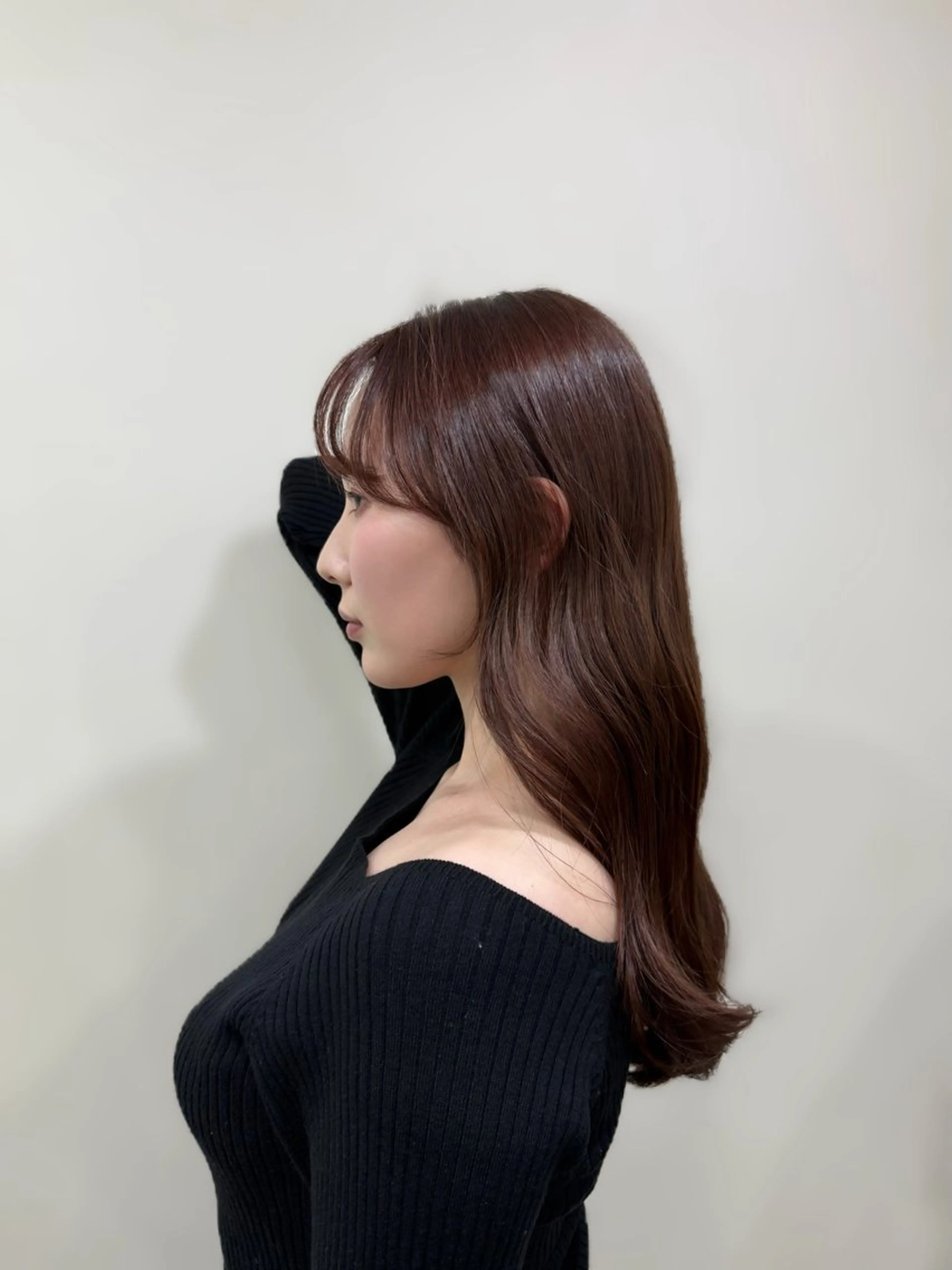 ロング 顔周りカット レイヤーカット 韓国風パーマ/ 菅沼 成郷のヘアスタイル