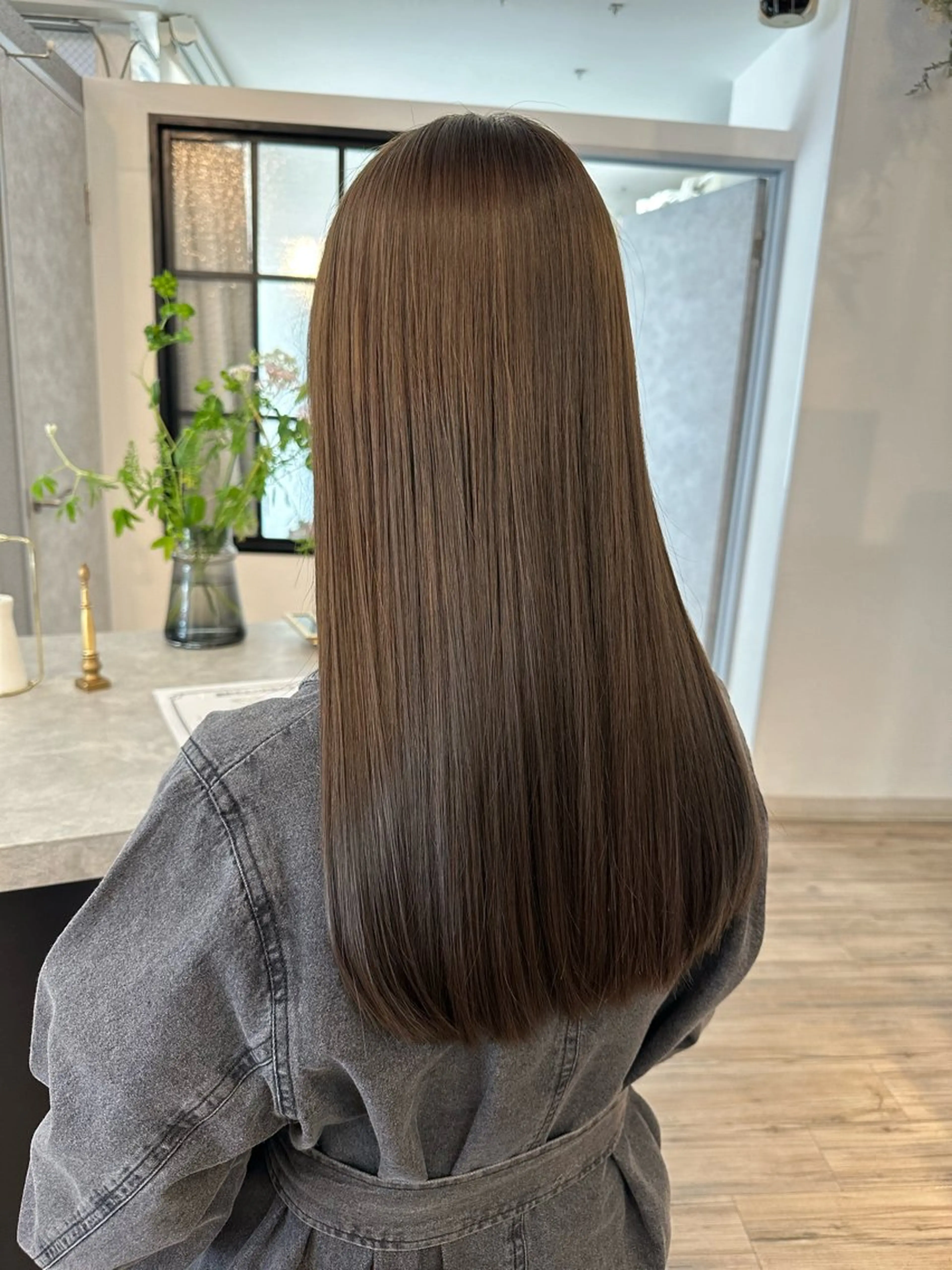セミロング 縮毛矯正 カット 縮毛矯正 sato ayaka ｜透明感カラー🫧のヘアスタイル