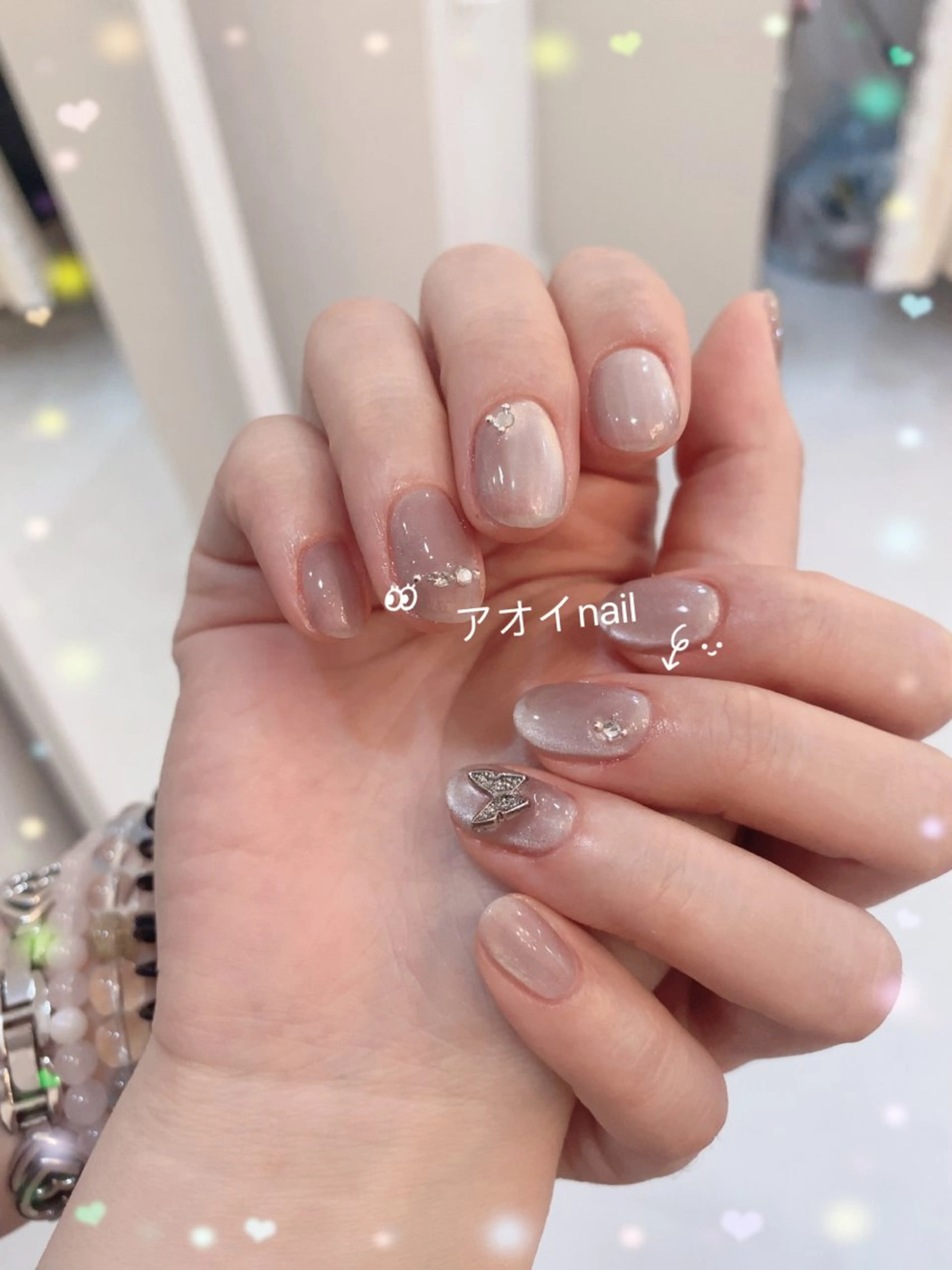 ネイル ハンドネイル ハンドケア ネイル＆アイラッシュ ∩_∩アオイのネイルデザイン