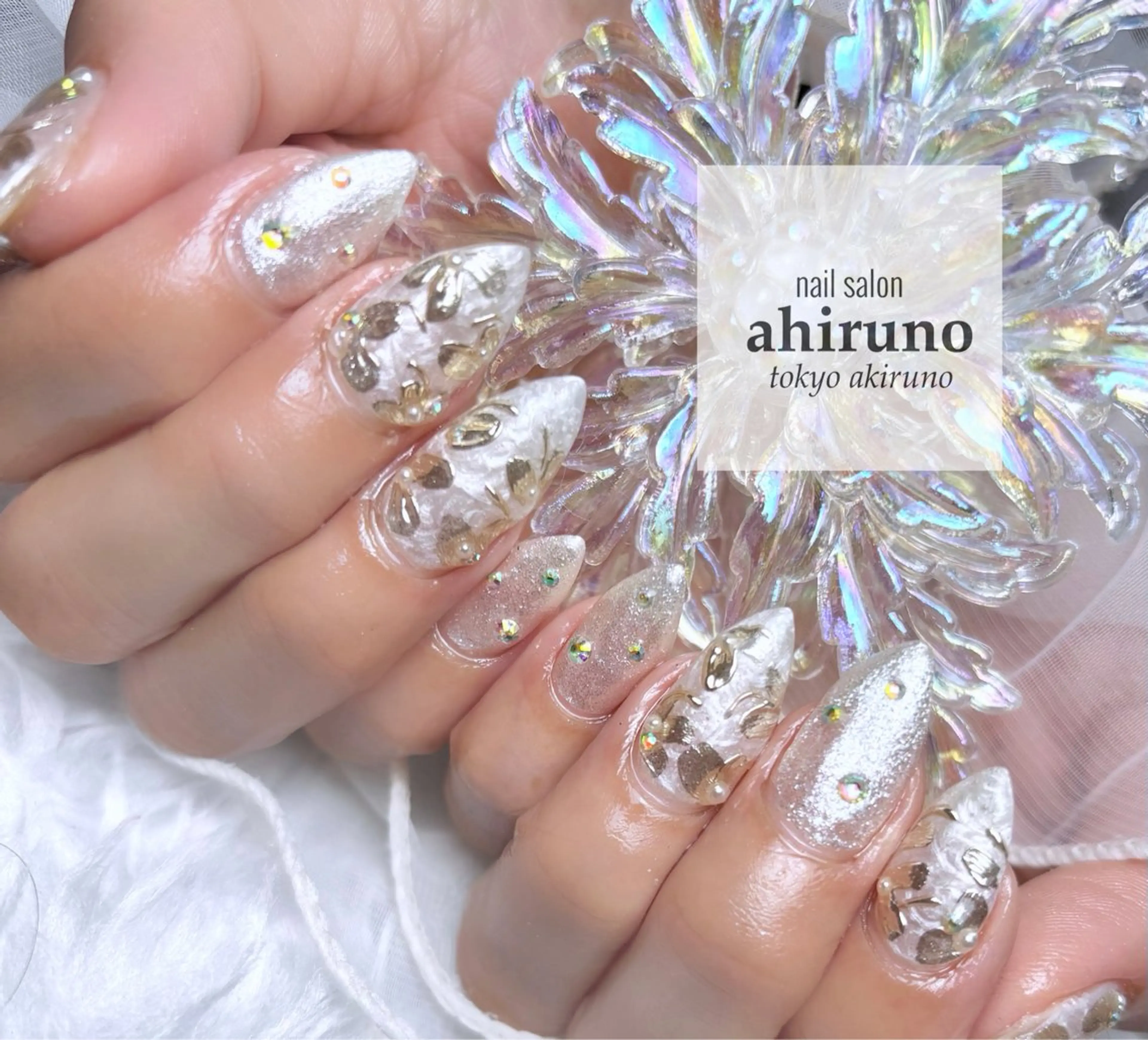 ネイル 入学式 フラワーネイル 卒業式 キラキラネイル ミラーネイル ハンドネイル ａｈｉｒｕｎｏ ✿ ｙｕiのネイルデザイン