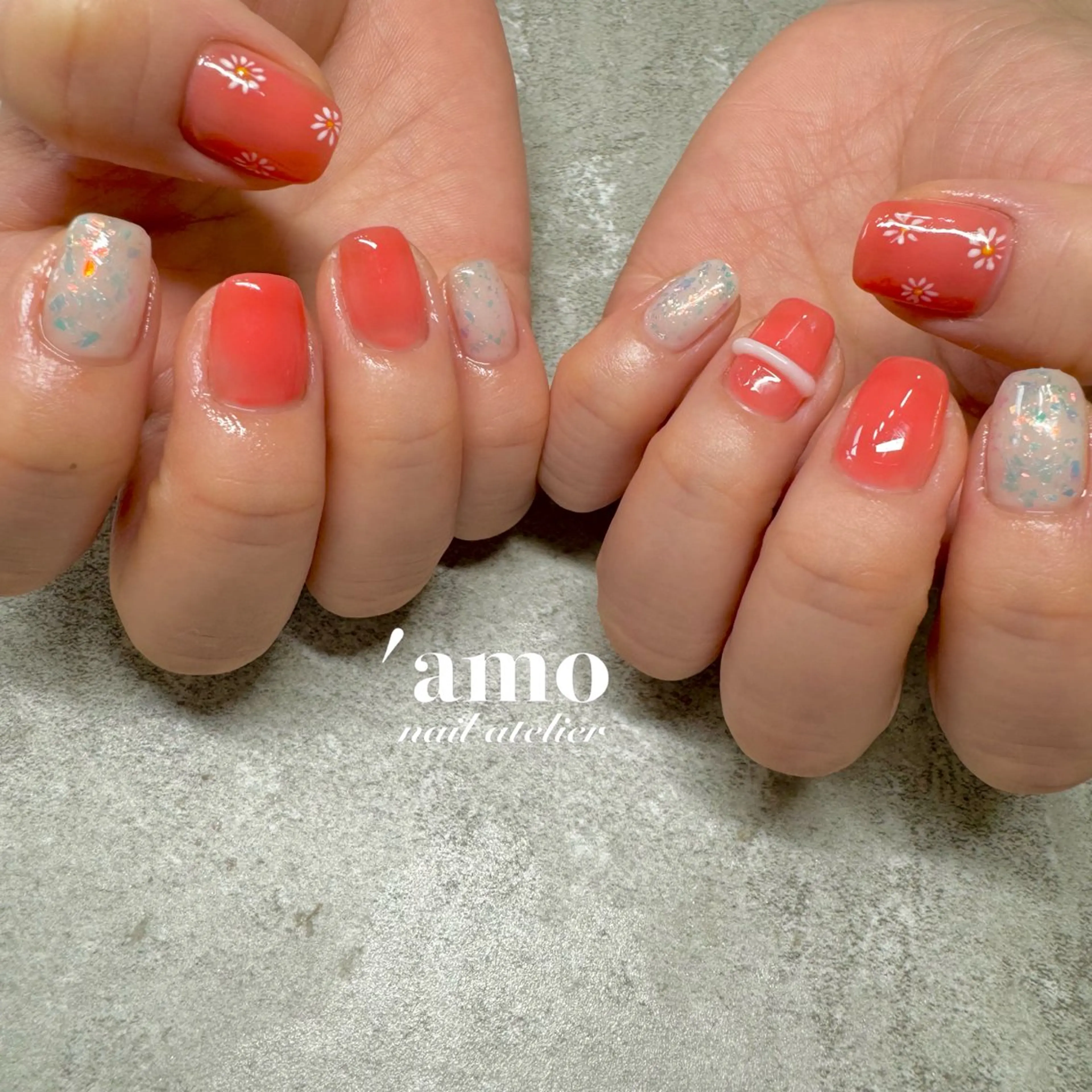 ネイル フットネイル ジェルネイル ニュアンスネイル オフィスネイル パラジェル 'amo nail atelierのネイルデザイン