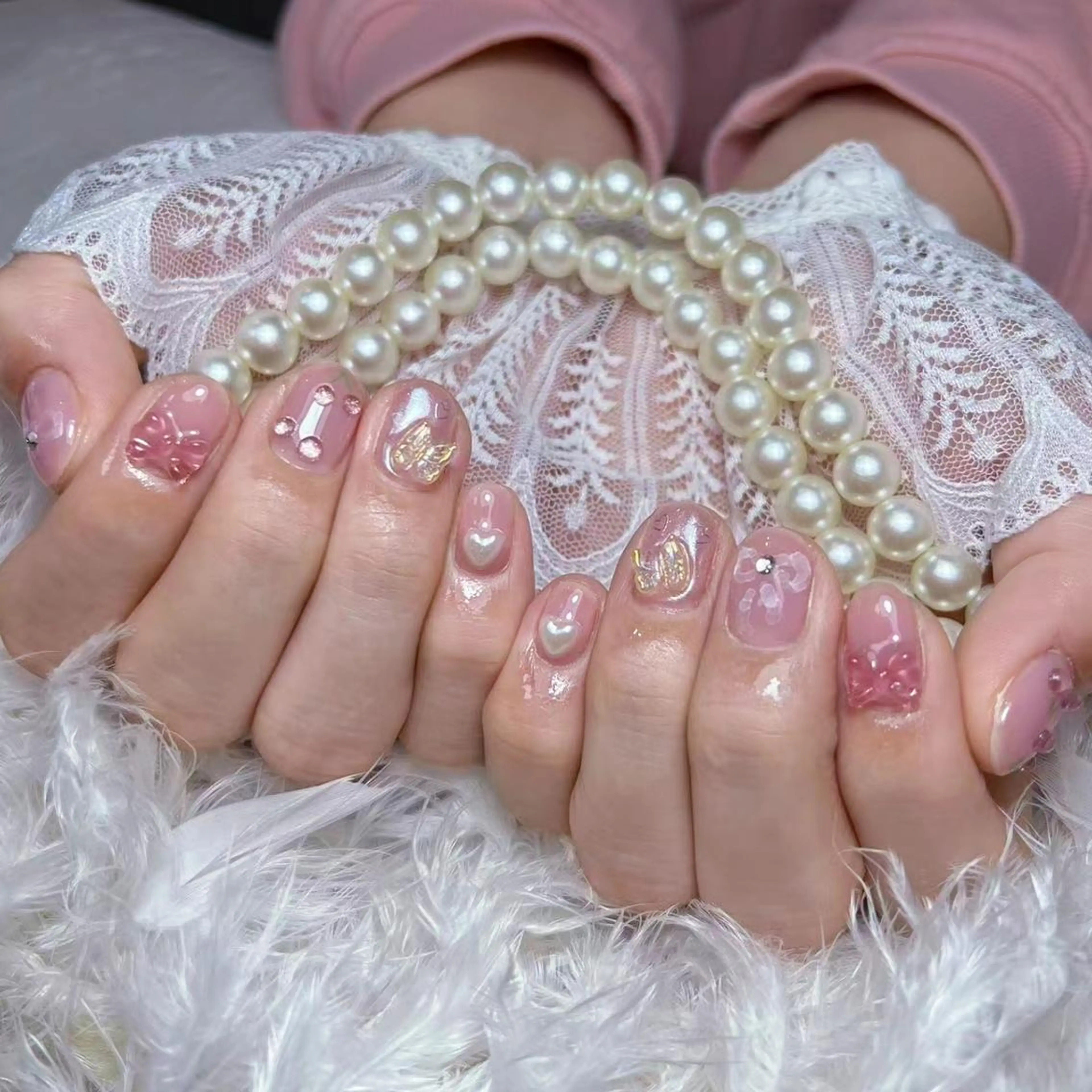 ネイル アートネイル オーロラネイル フラッシュネイル ガーリー キラキラネイル ハンドネイル Diamond NAIL💝のネイルデザイン