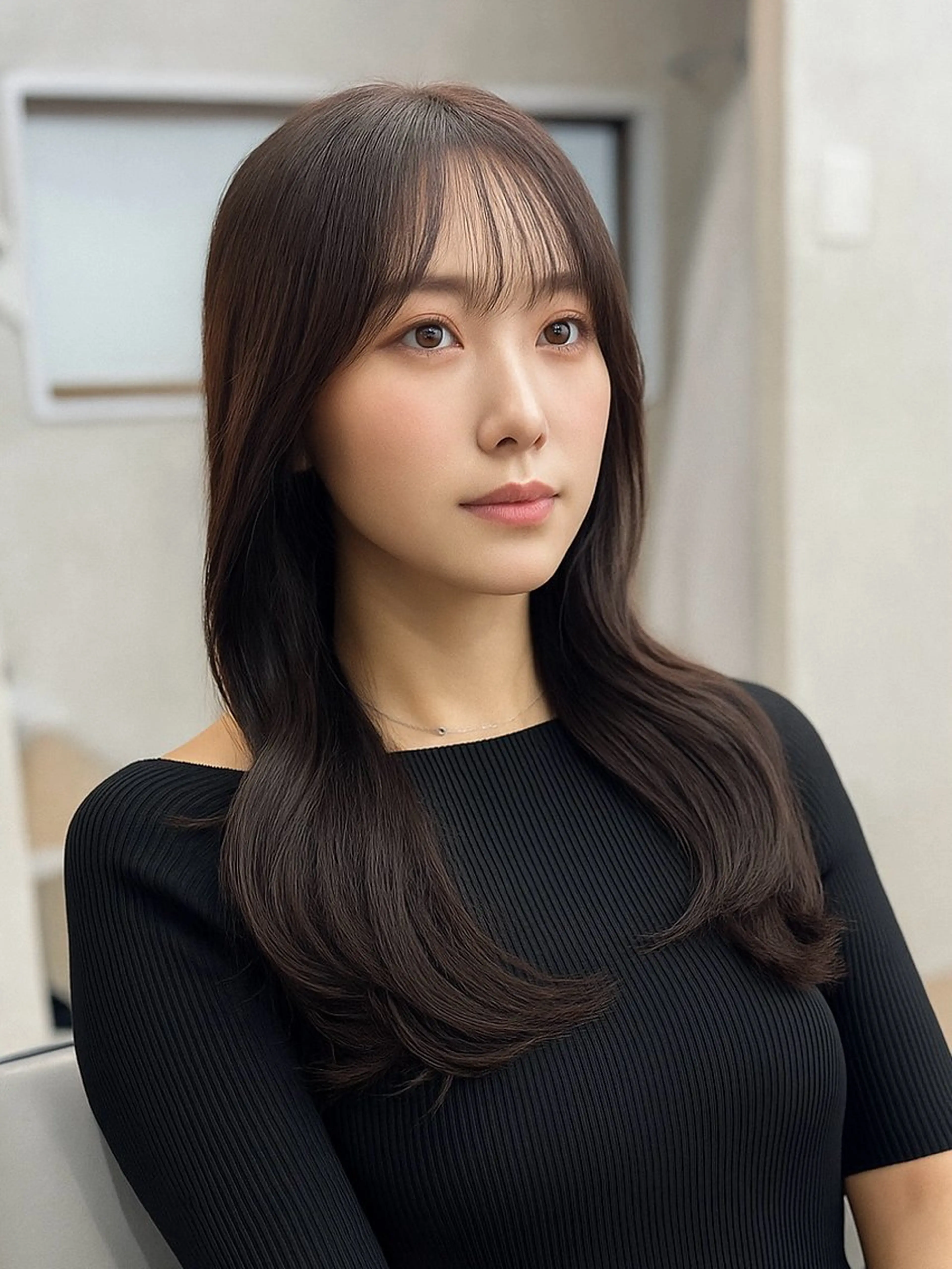 セミロング カット ヘアカラー ✨韓国ヘア✨ レイヤー✂️鎌倉楓麻のヘアスタイル