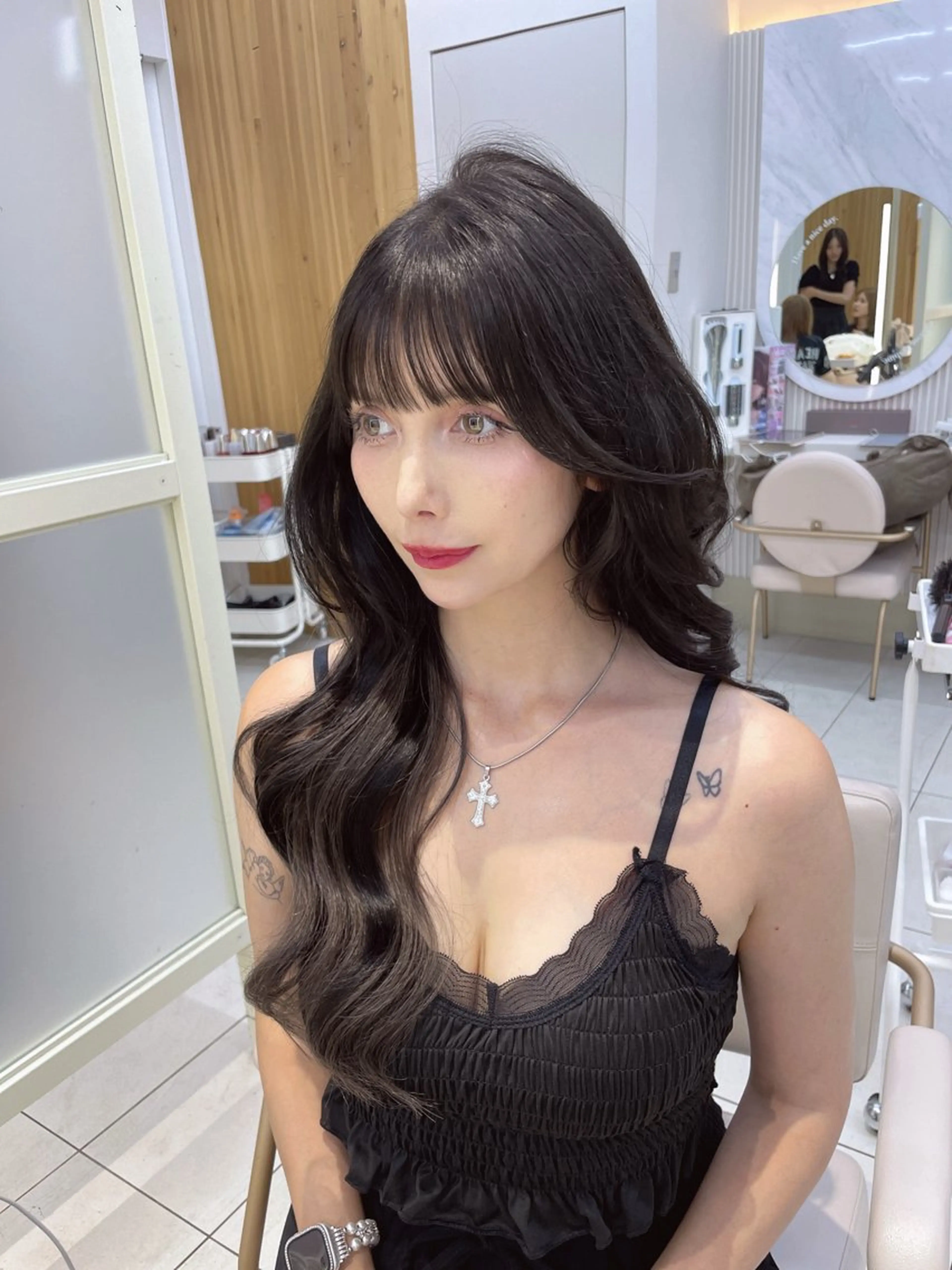 セミロング カット 顔周り/透明感カラー /韓国ヘア/TAKUのヘアスタイル