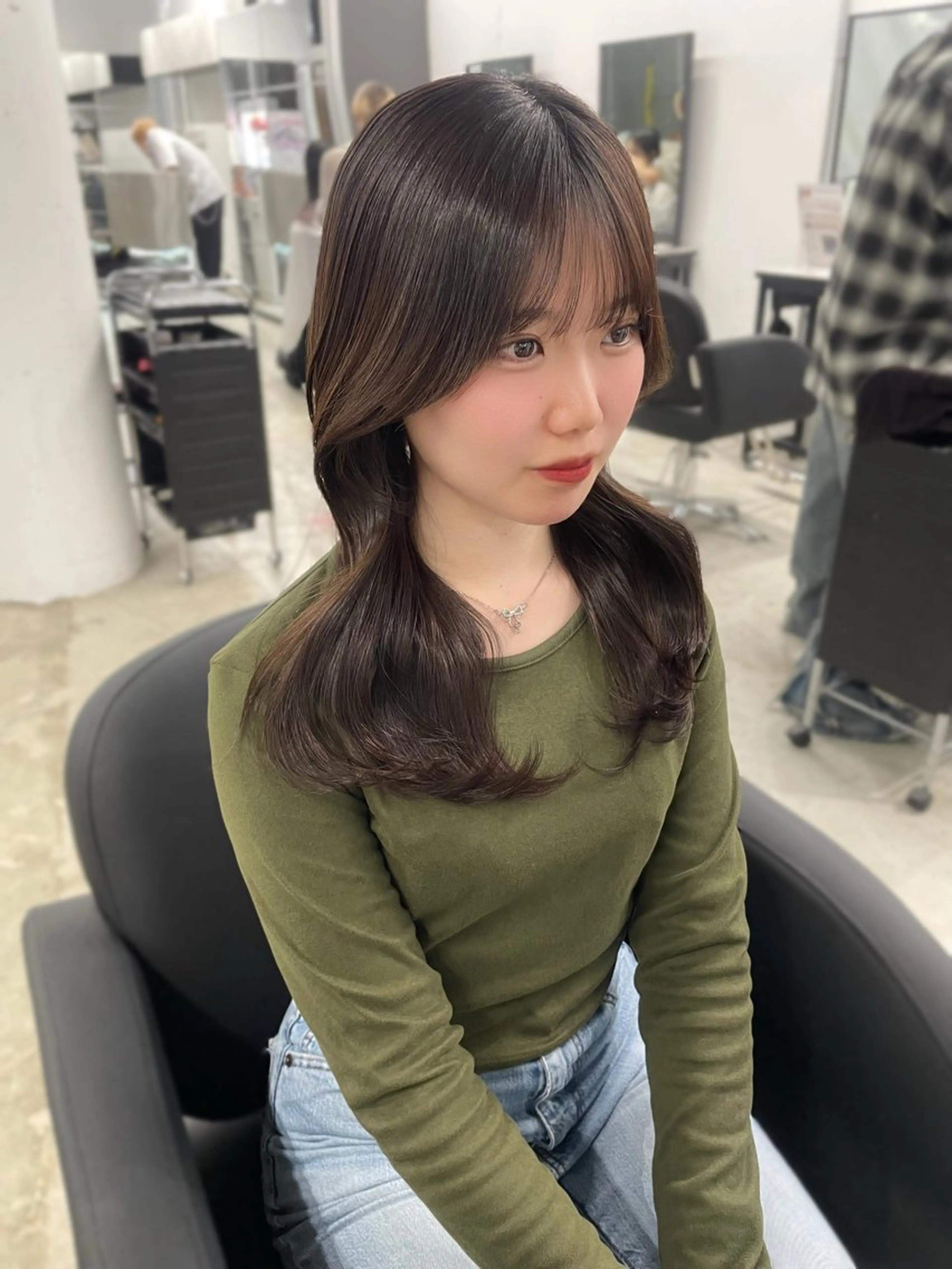 セミロング カラー カット ヘアカラー 艶髪矯正/レイヤー カット/ミサキ💐のヘアスタイル