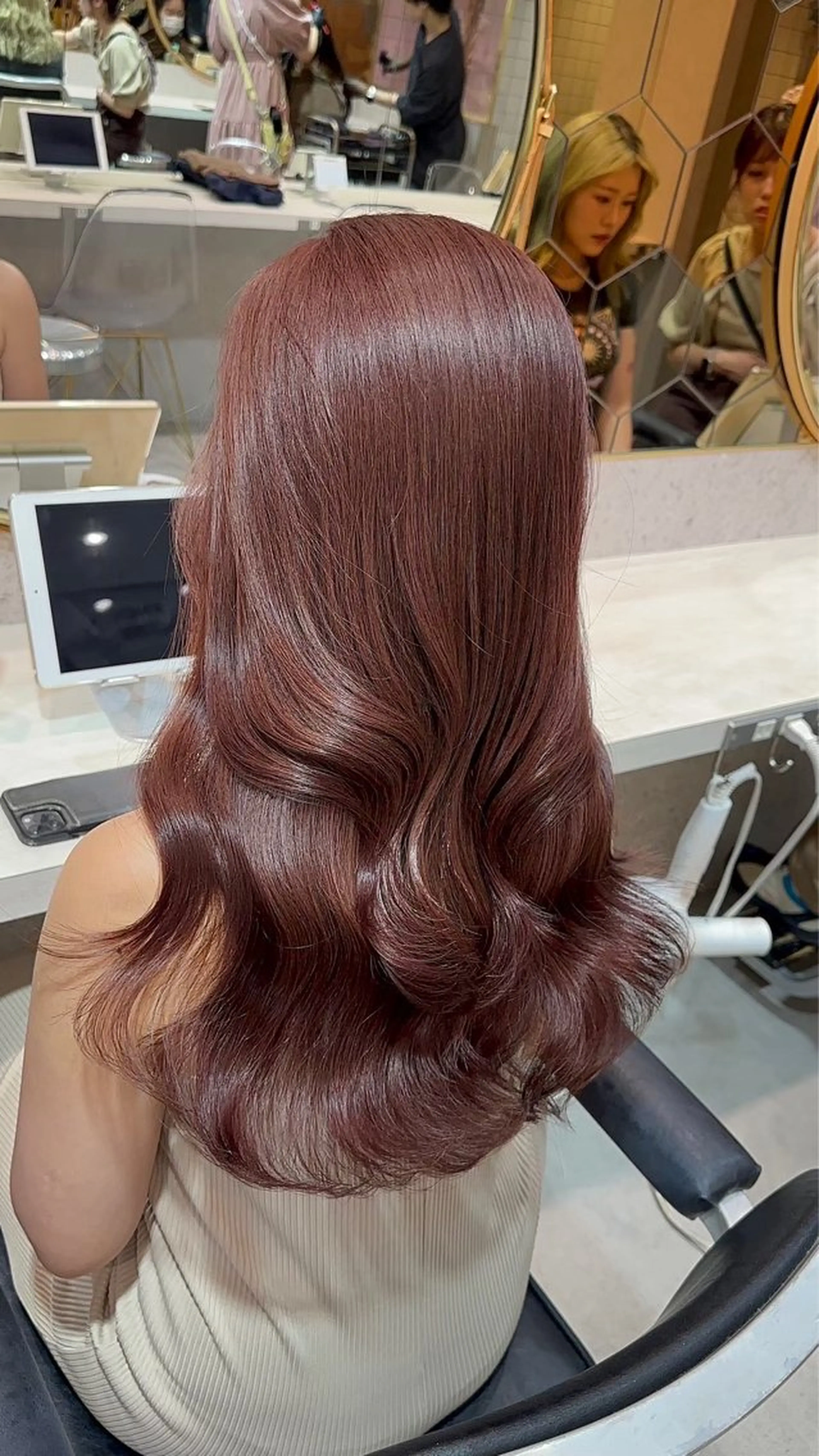 ロング カラー ヘアアレンジ ひより🩷韓国ヘアー _髪質改善カラーのヘアスタイル