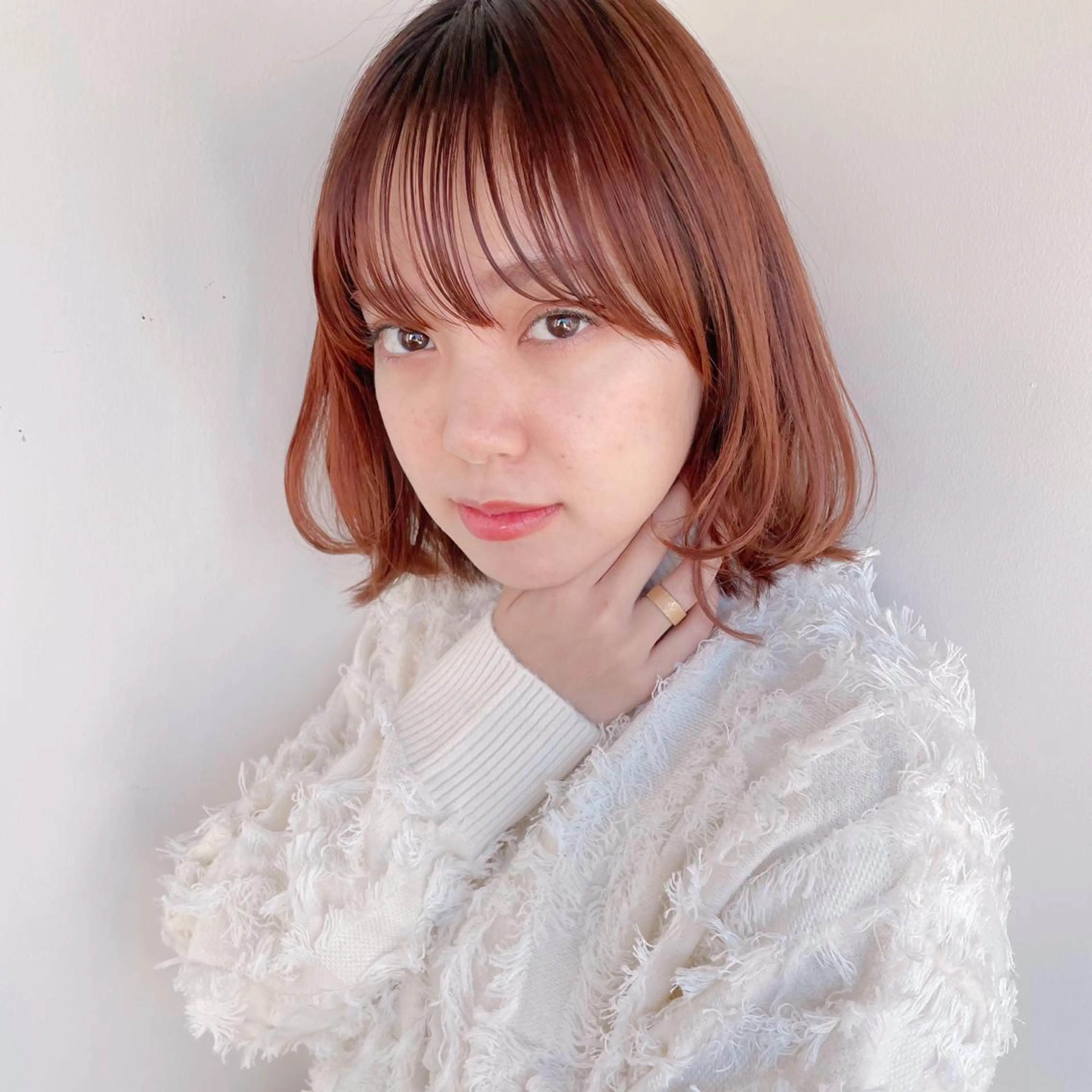 ミディアム 外ハネヘア トリートメント はじめてパーマ/ 親しみやすさ/さくらのヘアスタイル