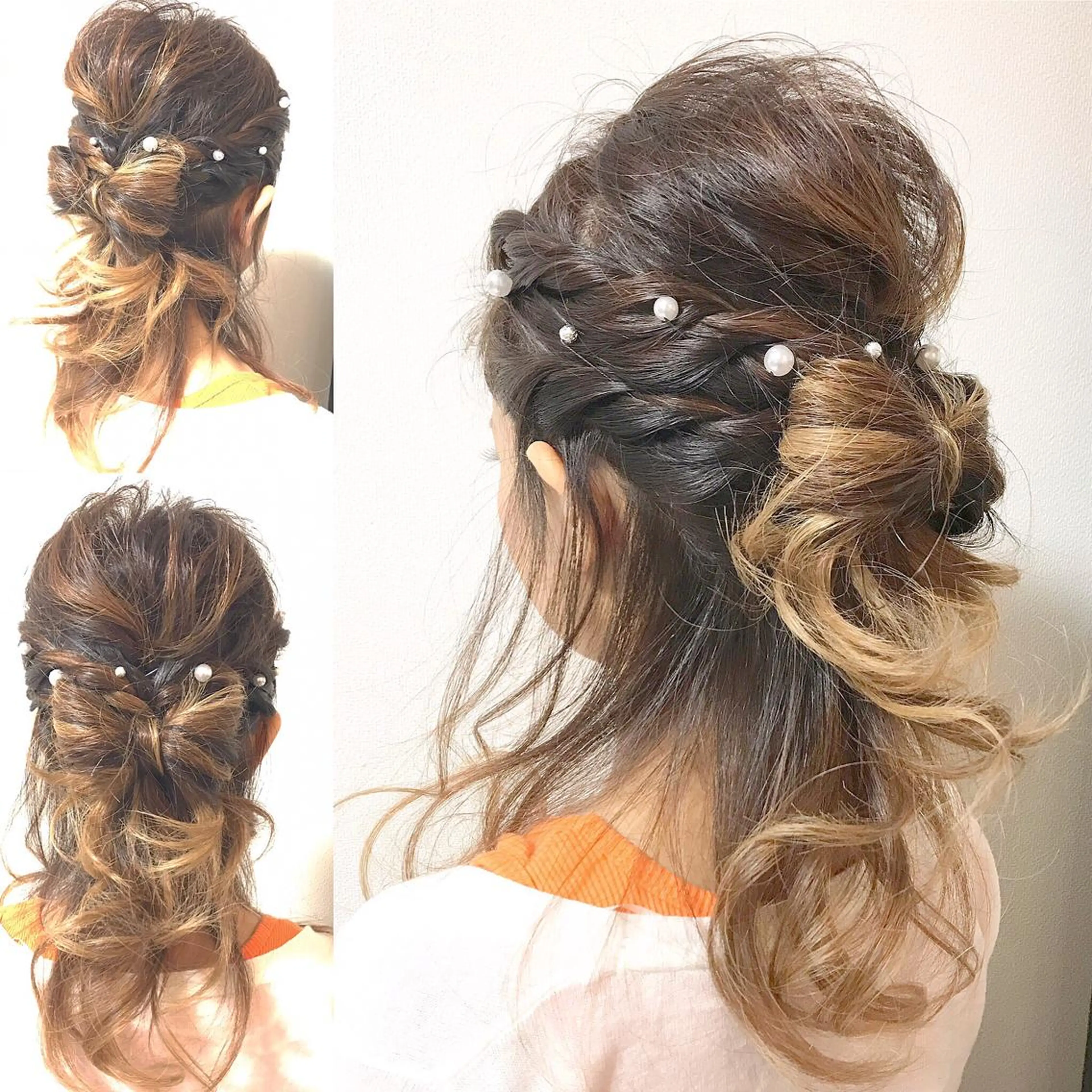 ミディアム ヘアアレンジ ハーフアップ 結婚式・ブライダル ＊ asukaのヘアスタイル
