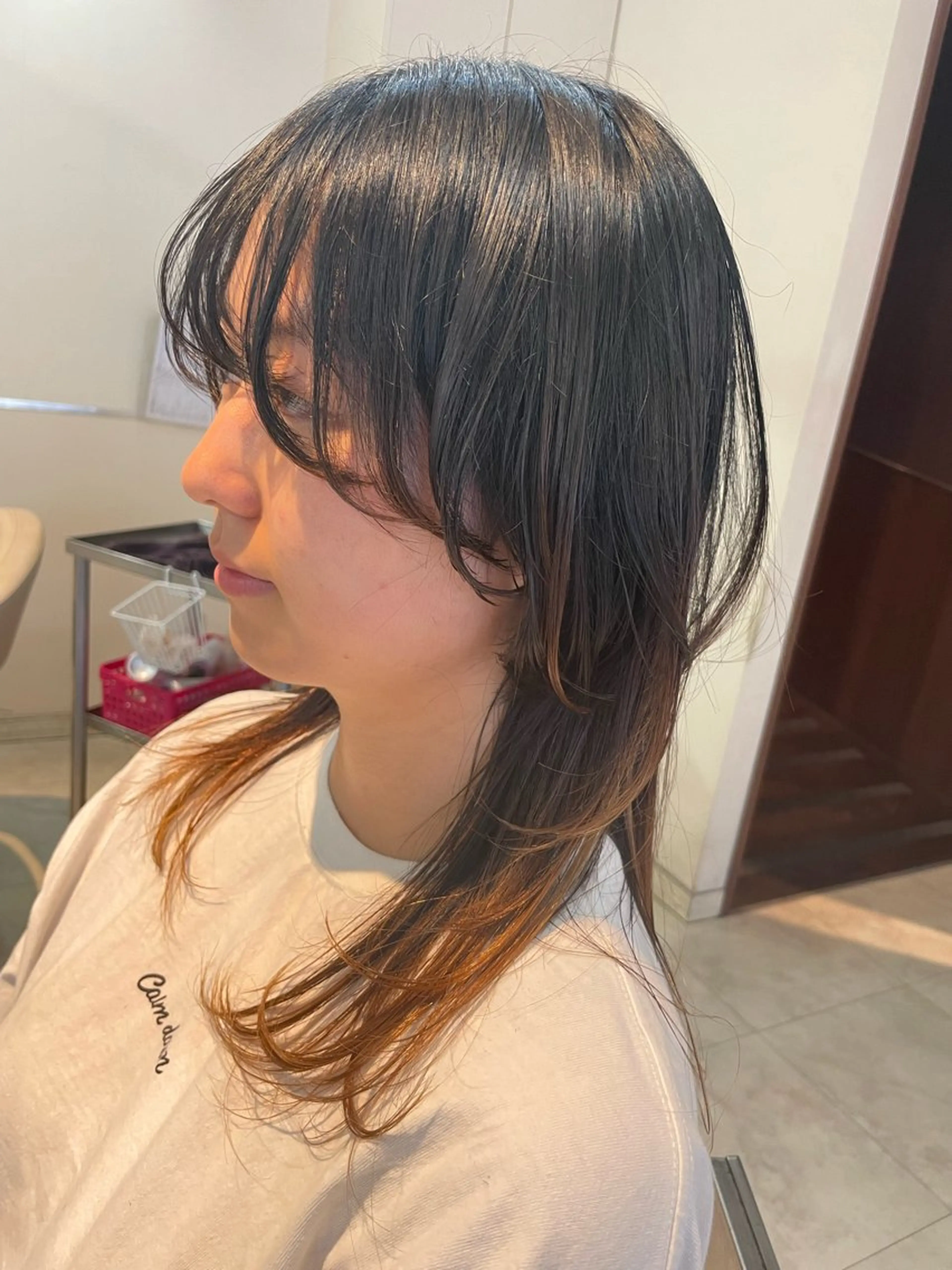 ロング レイヤーカット ウルフカット カット 本田 卓也のヘアスタイル