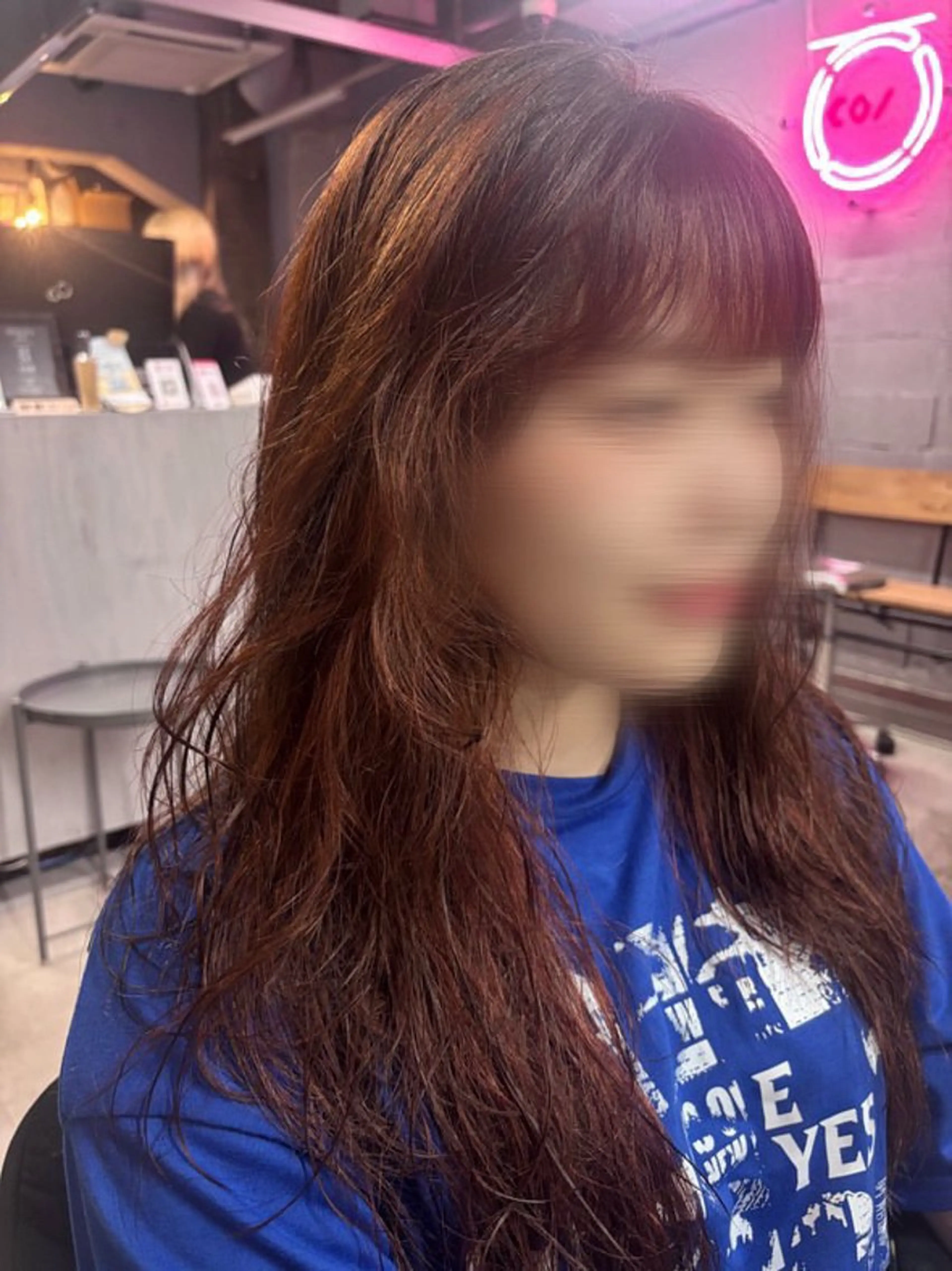 ロング オレンジブラウン ヘアカラー 透明感カラー🫧 Rico💗空き🈶のヘアスタイル