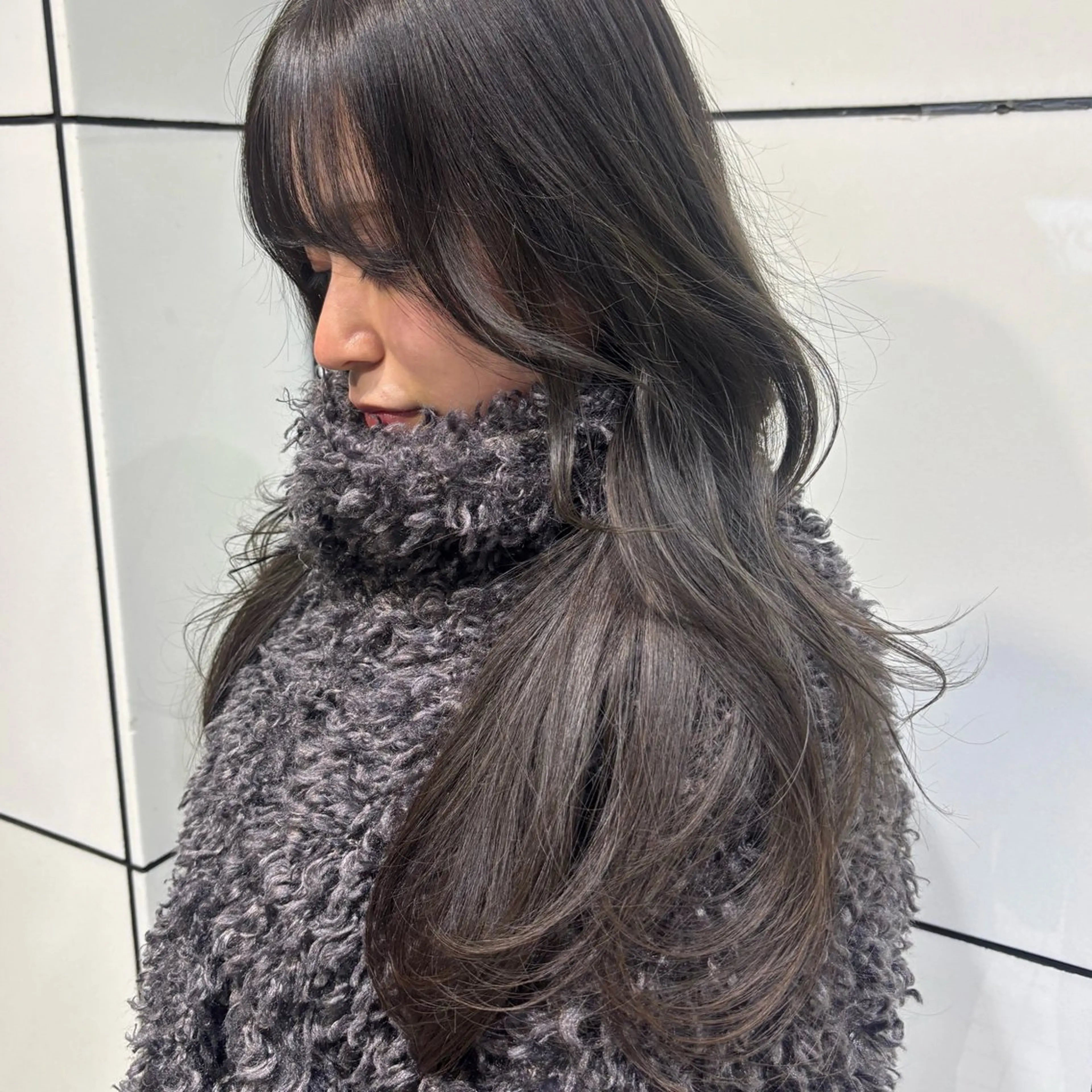 カラー ベージュカラー 黒髪 ブリーチ ブルーカラー ブルーブラック 艶カラー♡/eye / mai🪐🪄のヘアスタイル