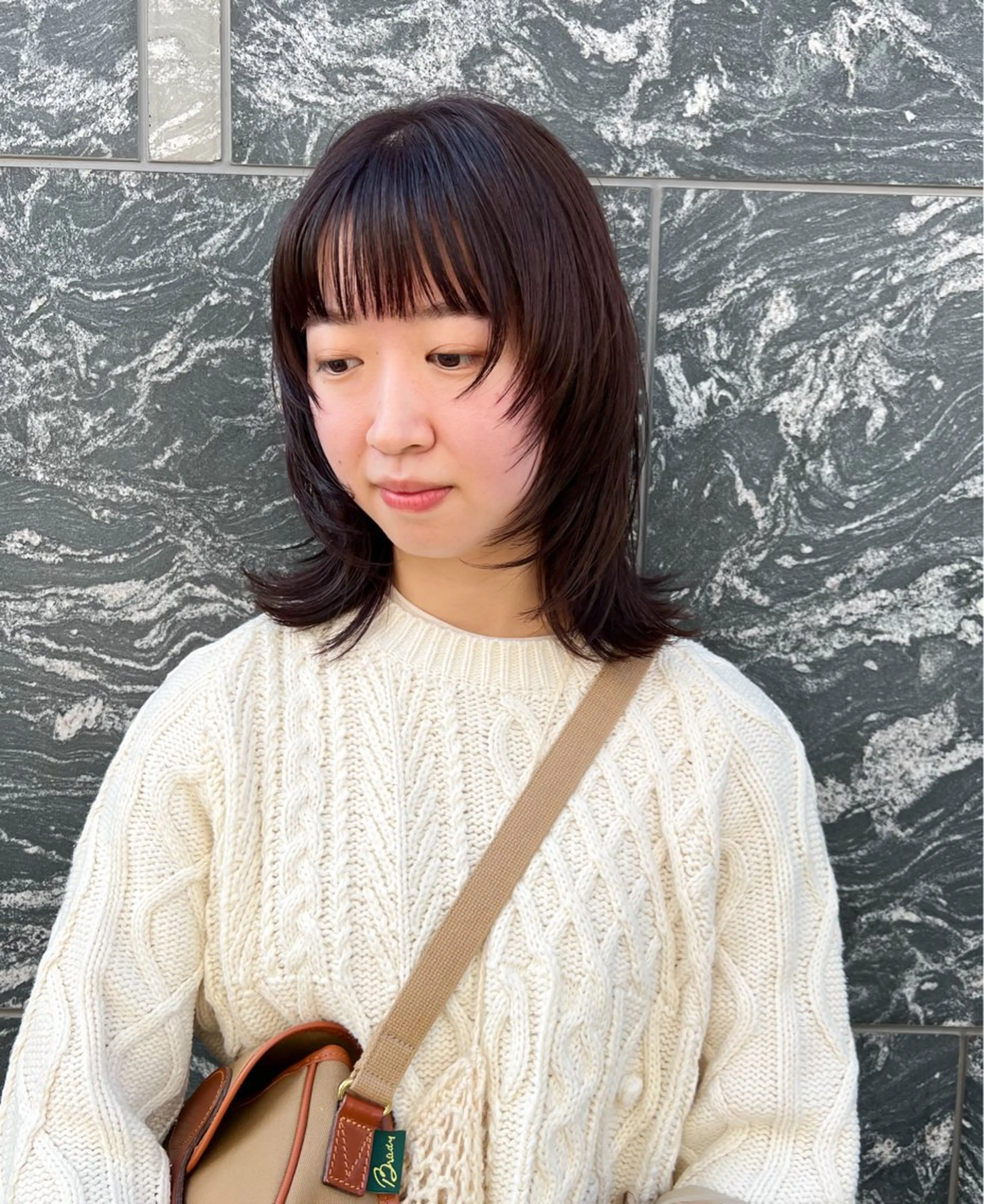 ミディアム カラー レイヤーカット カット ヘアカラー トリートメント 樋野 亮のヘアスタイル