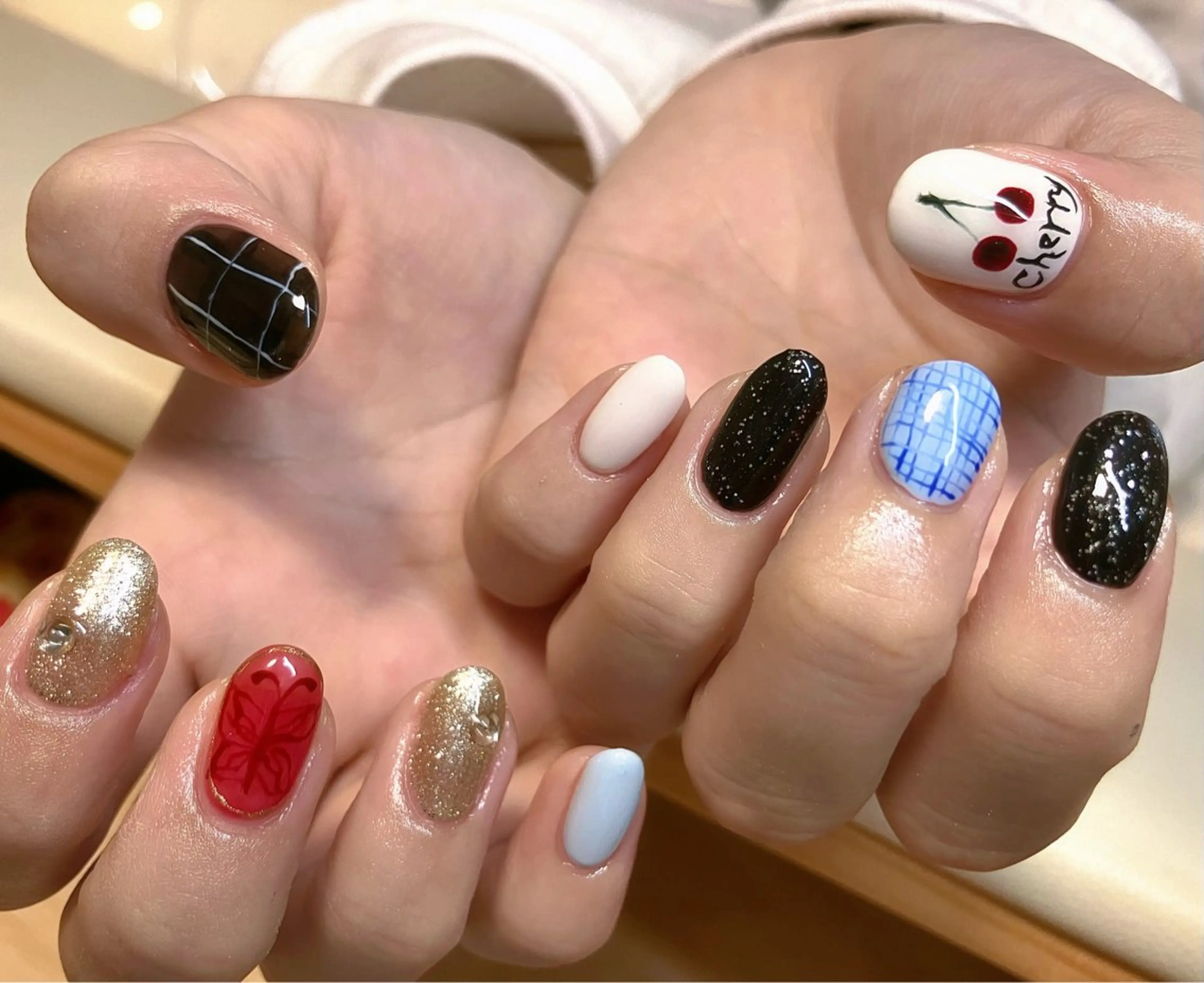 ネイル アートネイル ジェルネイル キラキラネイル マグネットネイル 大理石ネイル(マーブル) ハンドネイル RinRin　nail所属・孔 ジンシェンのネイルデザイン