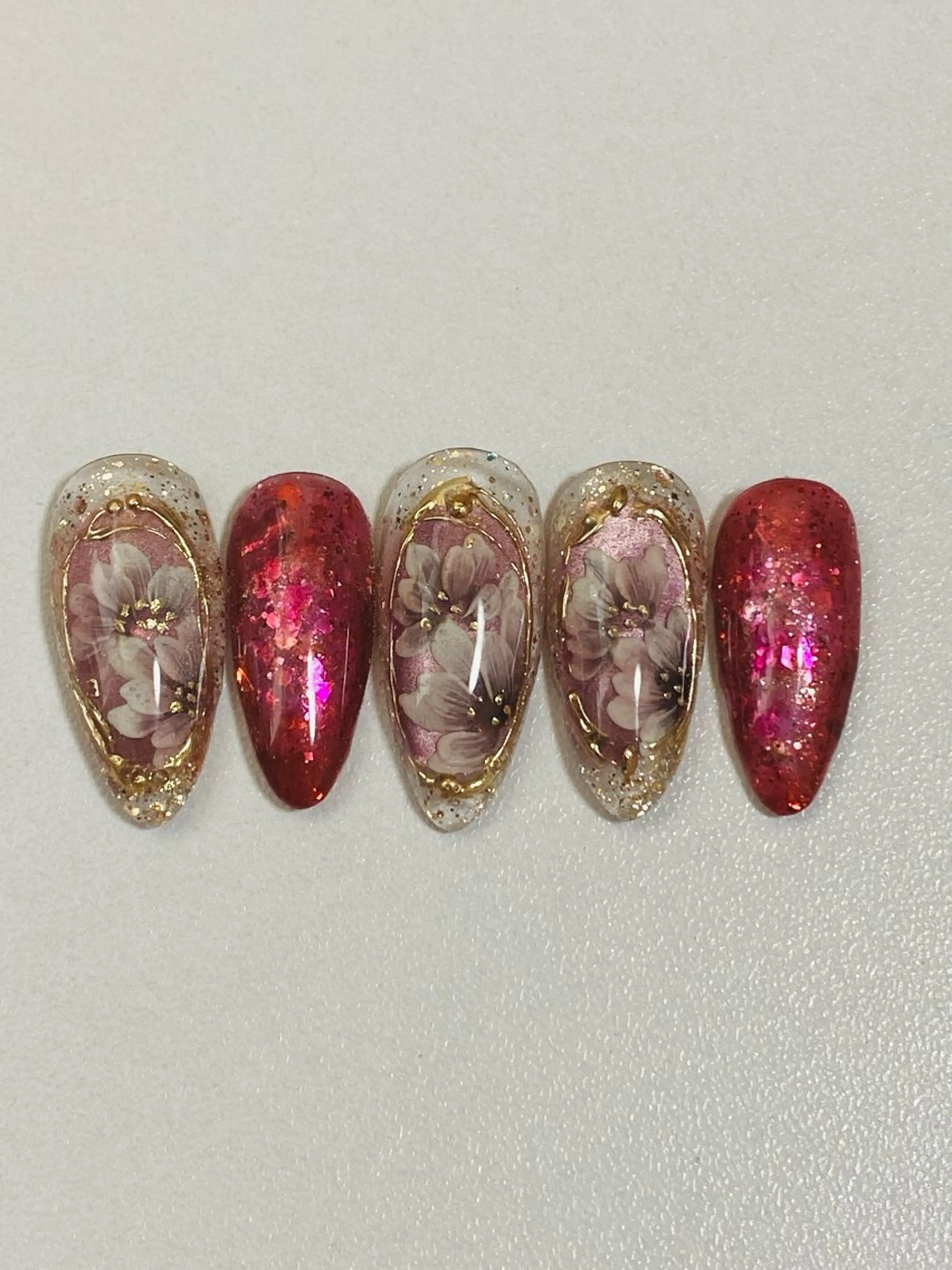 ネイル フラワーネイル 自宅ネイルサロン ♦️nuance♦️のネイルデザイン