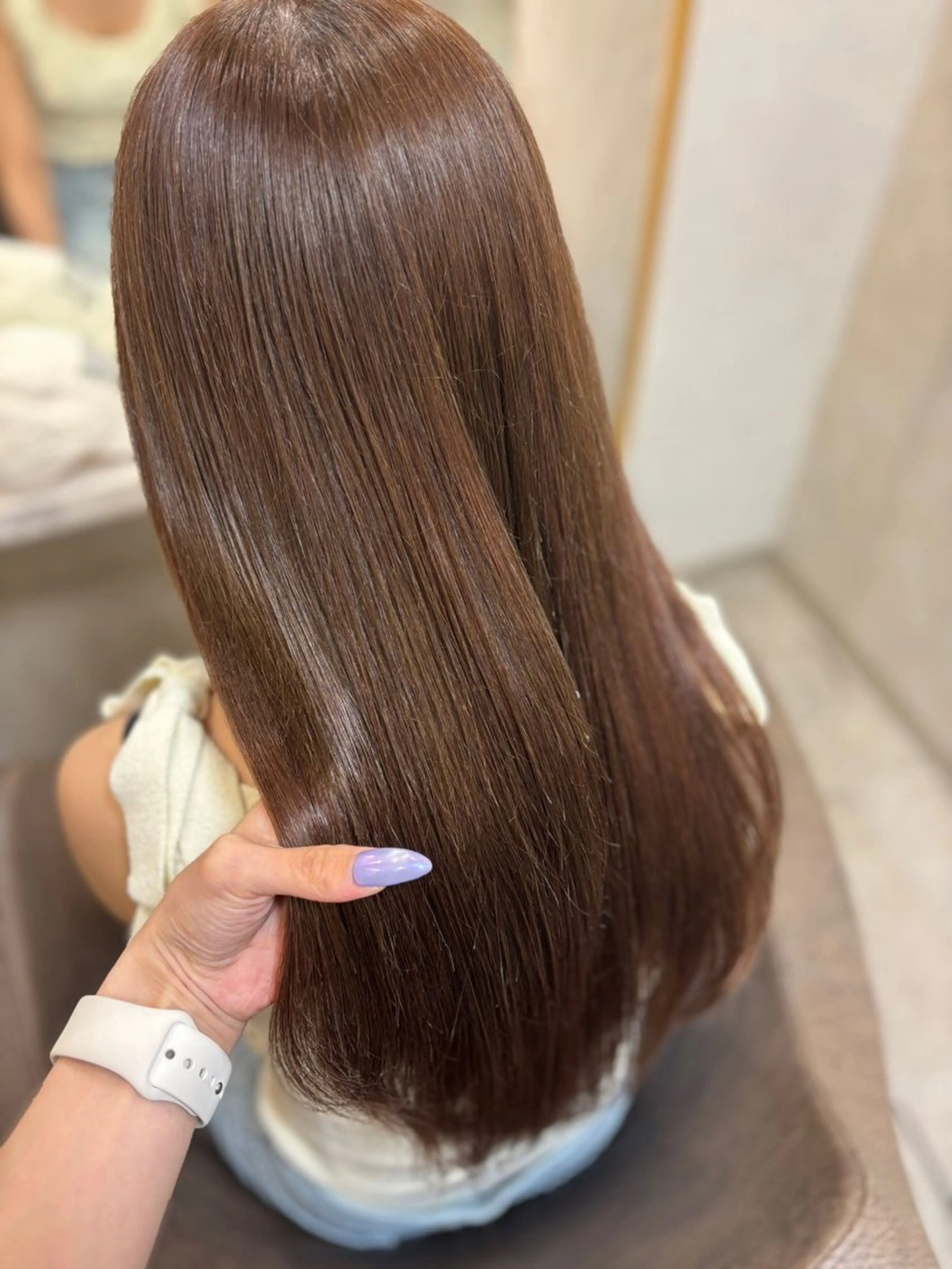 ロング カラー ブラウンカラー チョコレートブラウン 髪質改善 トリートメント カット ヘアカラー トリートメント アンククロス池袋北口所属・韓国ヘア♡ブリーチ♡ エクステ♡YUKI♡のヘアスタイル