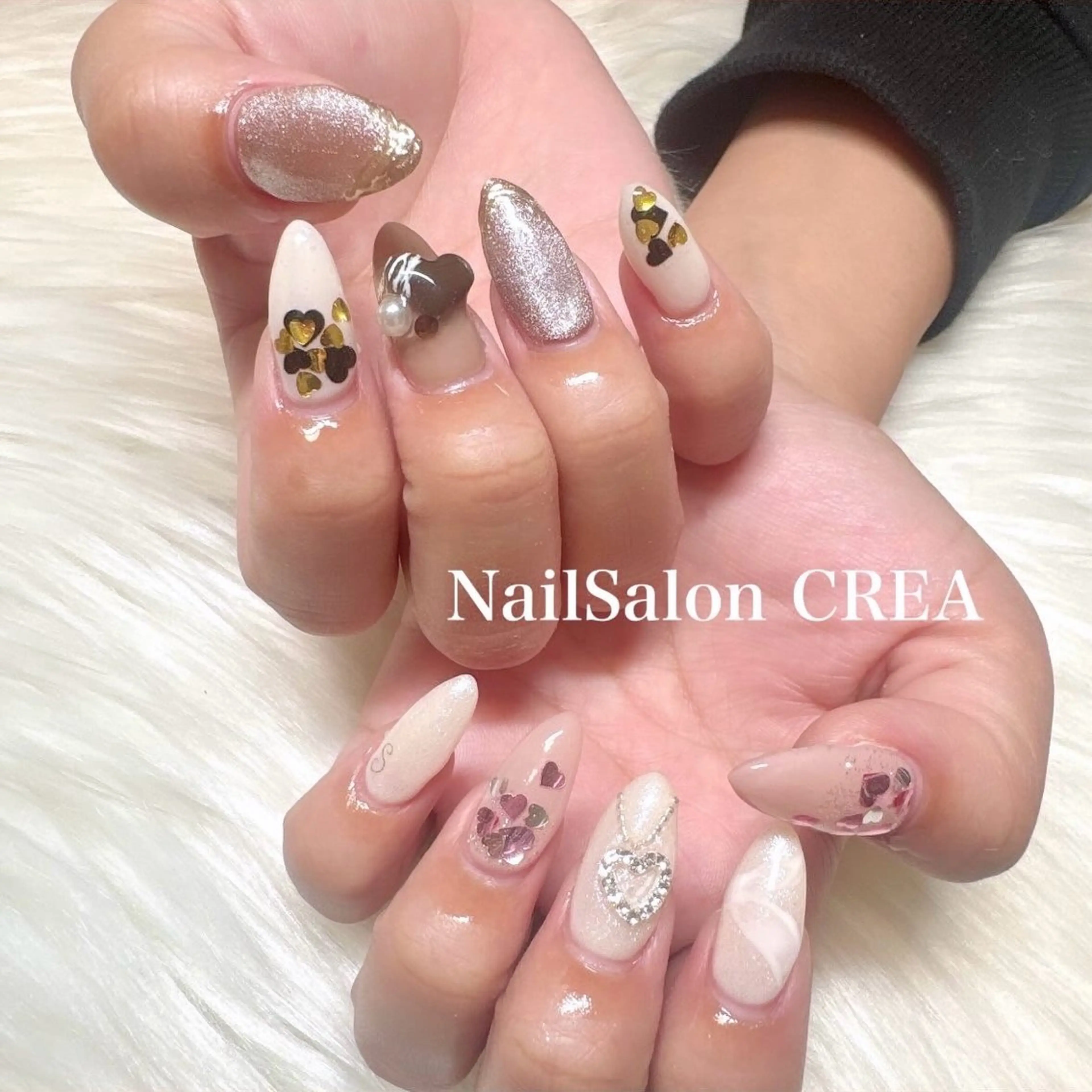 ネイル バレンタイン ハンドネイル NailSalon CREAのネイルデザイン