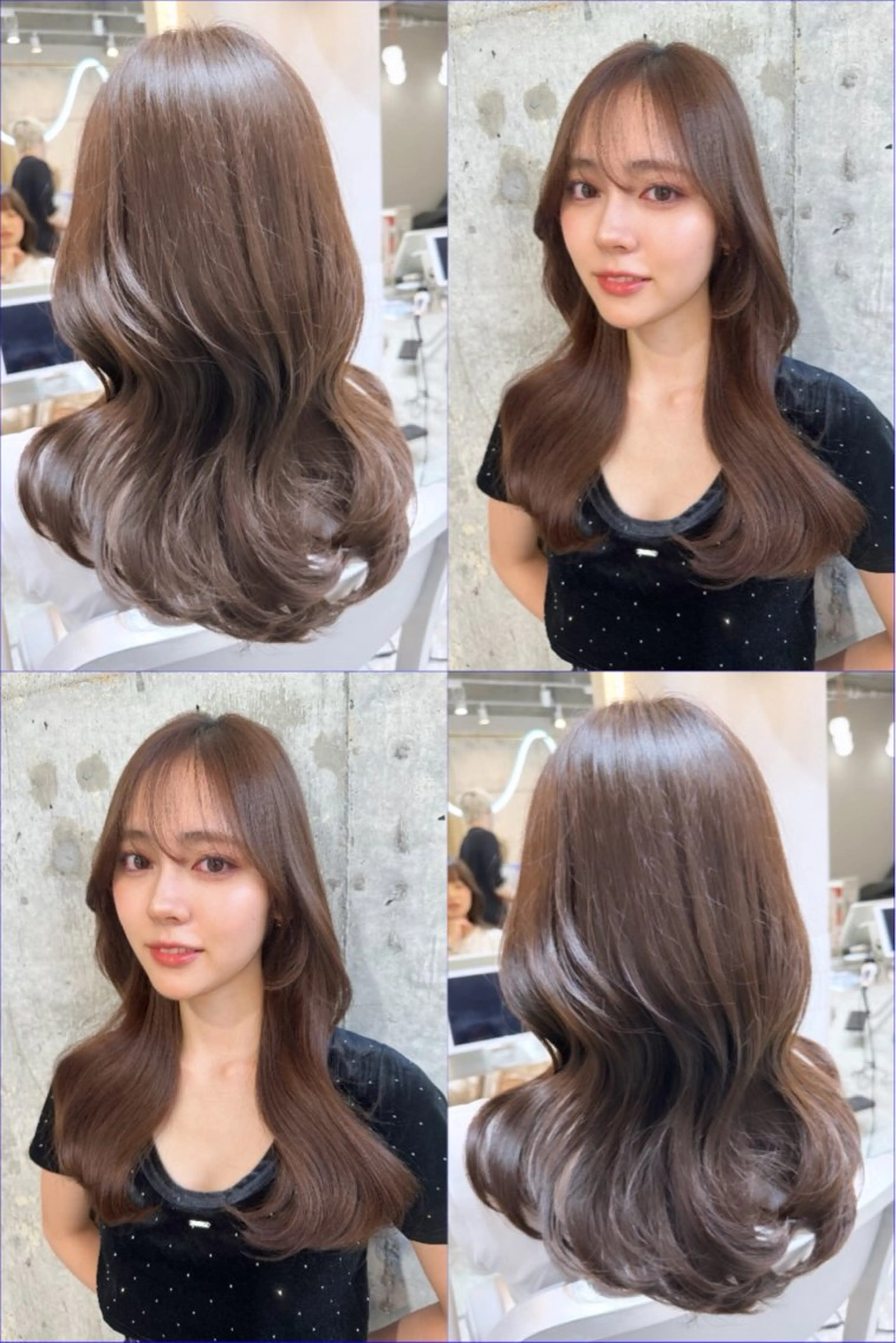 セミロング カット ヘアカラー トリートメント 韓国レイヤー/透明感 カラー/髪質改善角所のヘアスタイル
