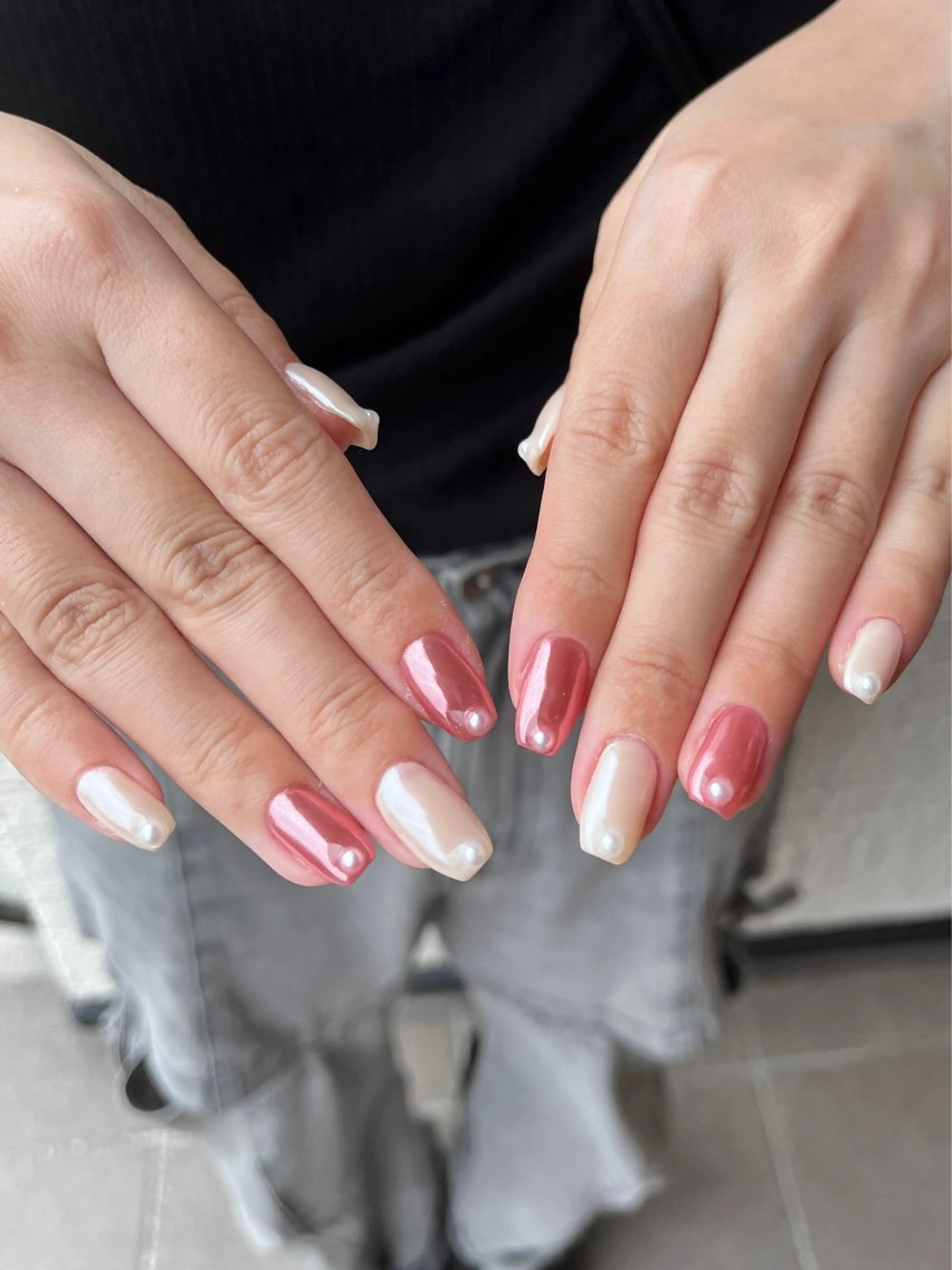 ネイル ミラーネイル シンプルネイル ハンドネイル nail salon toki.のネイルデザイン