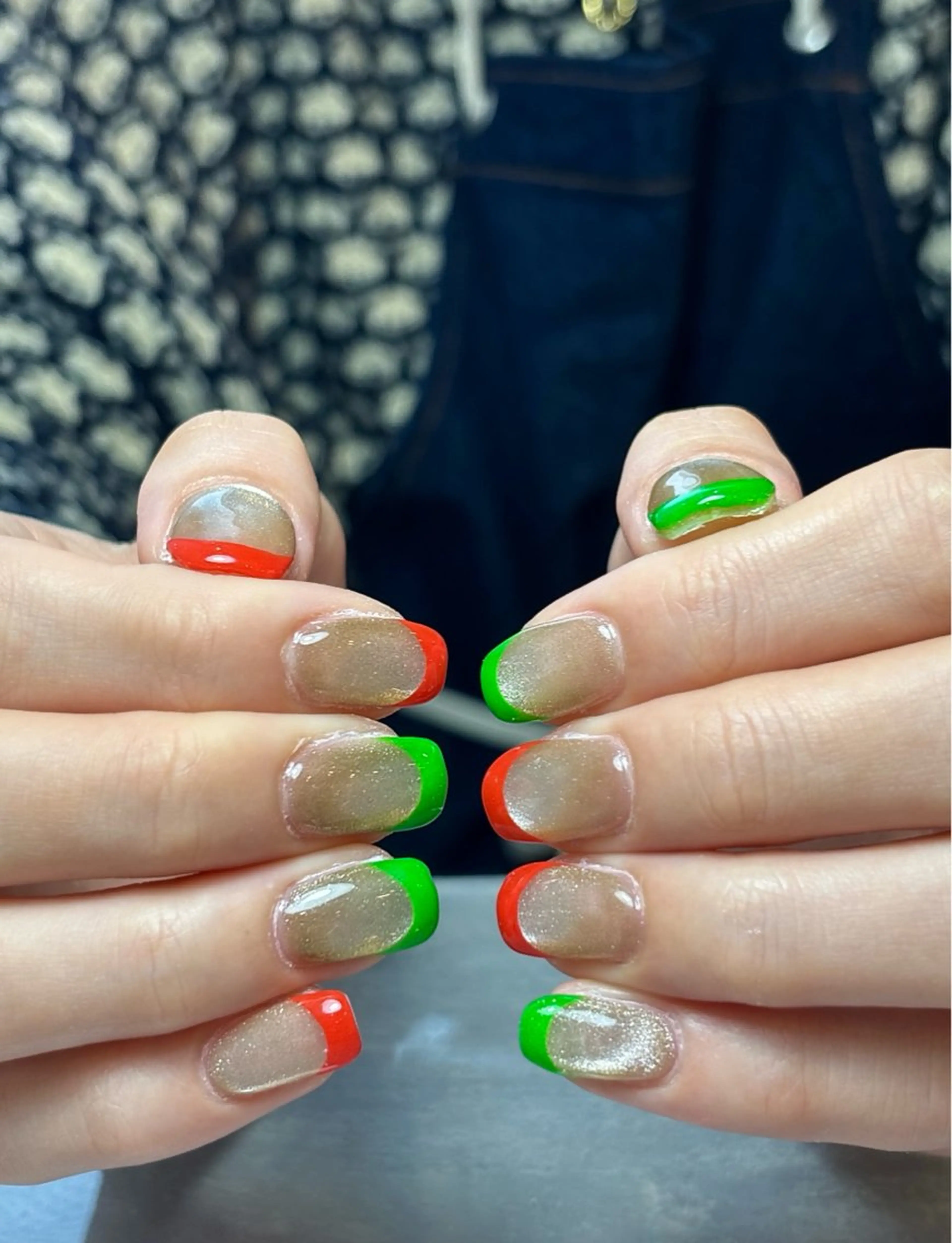 ネイル フレンチネイル 冬ネイル クリスマス 鈴木 誉のネイルデザイン