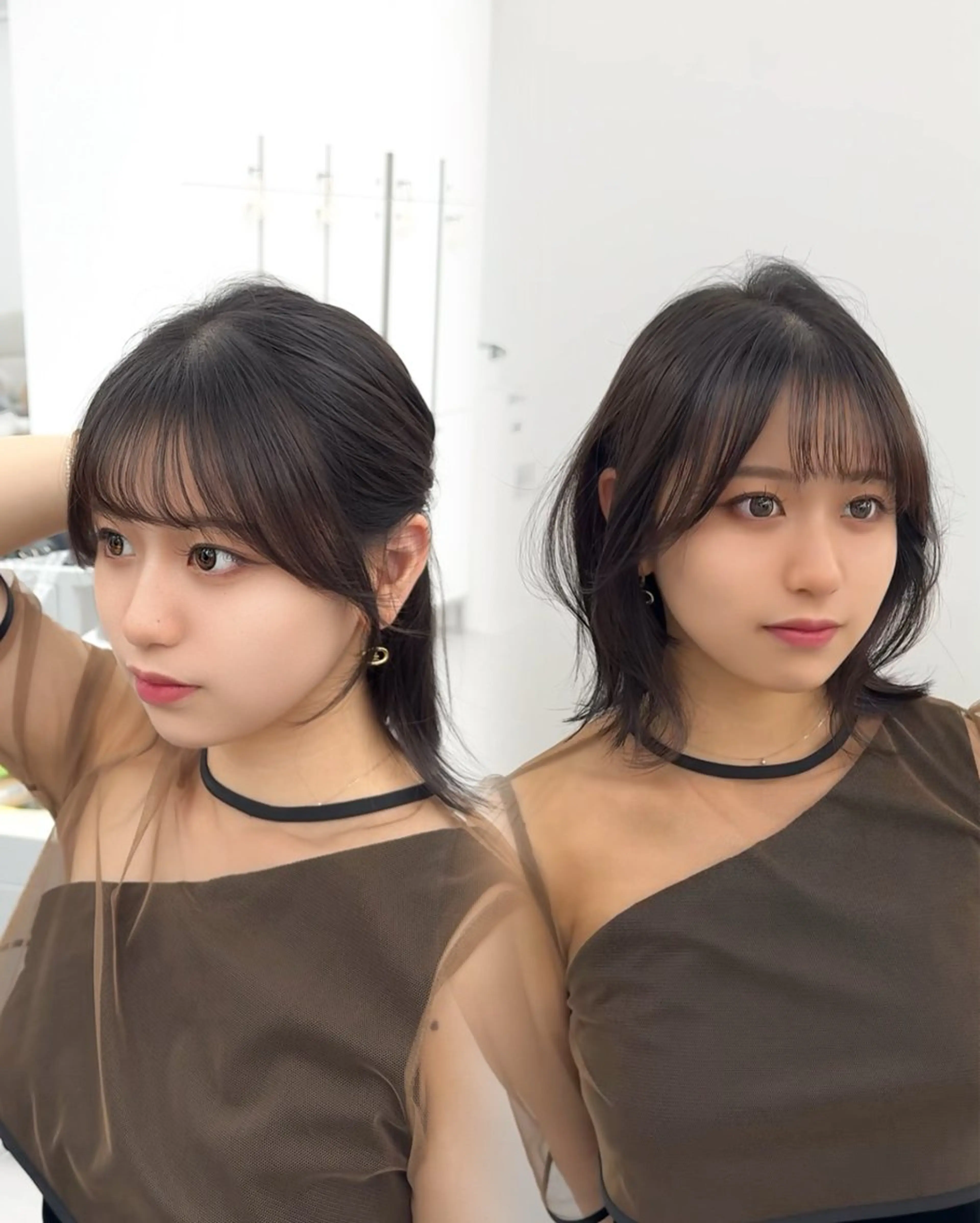 ミディアム カラー ヘアアレンジ 最小顔周り&レイヤー 特化/池袋/kokiのヘアスタイル