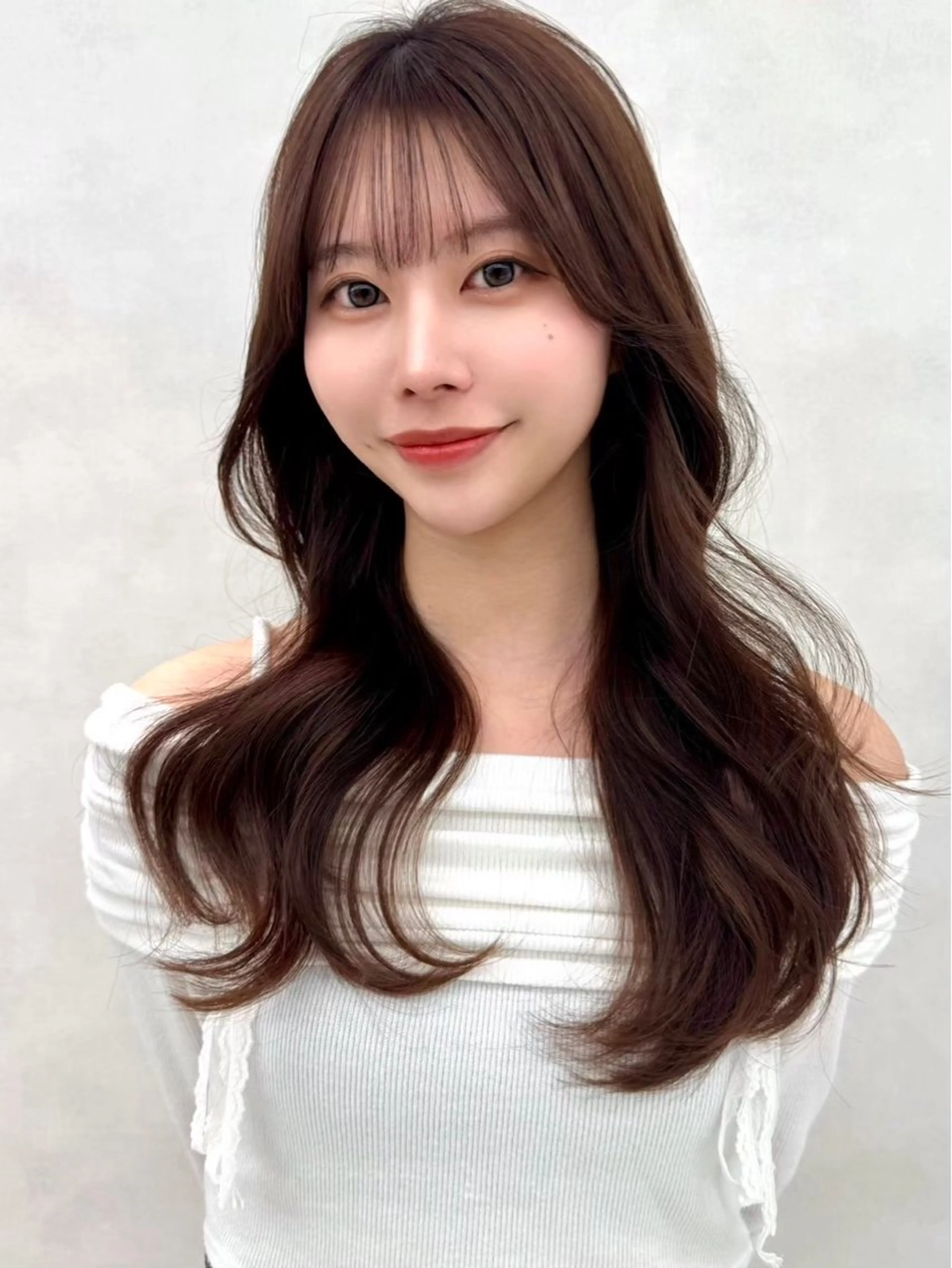 ロング カラー くびれヘア 顔まわりレイヤー 顔周りカット ヨシンモリ 韓国風ヘア カット ヘアカラー ラフィス池袋所属・✨韓国メンズスタイル ✨ﾊﾙｶ✨️のヘアスタイル
