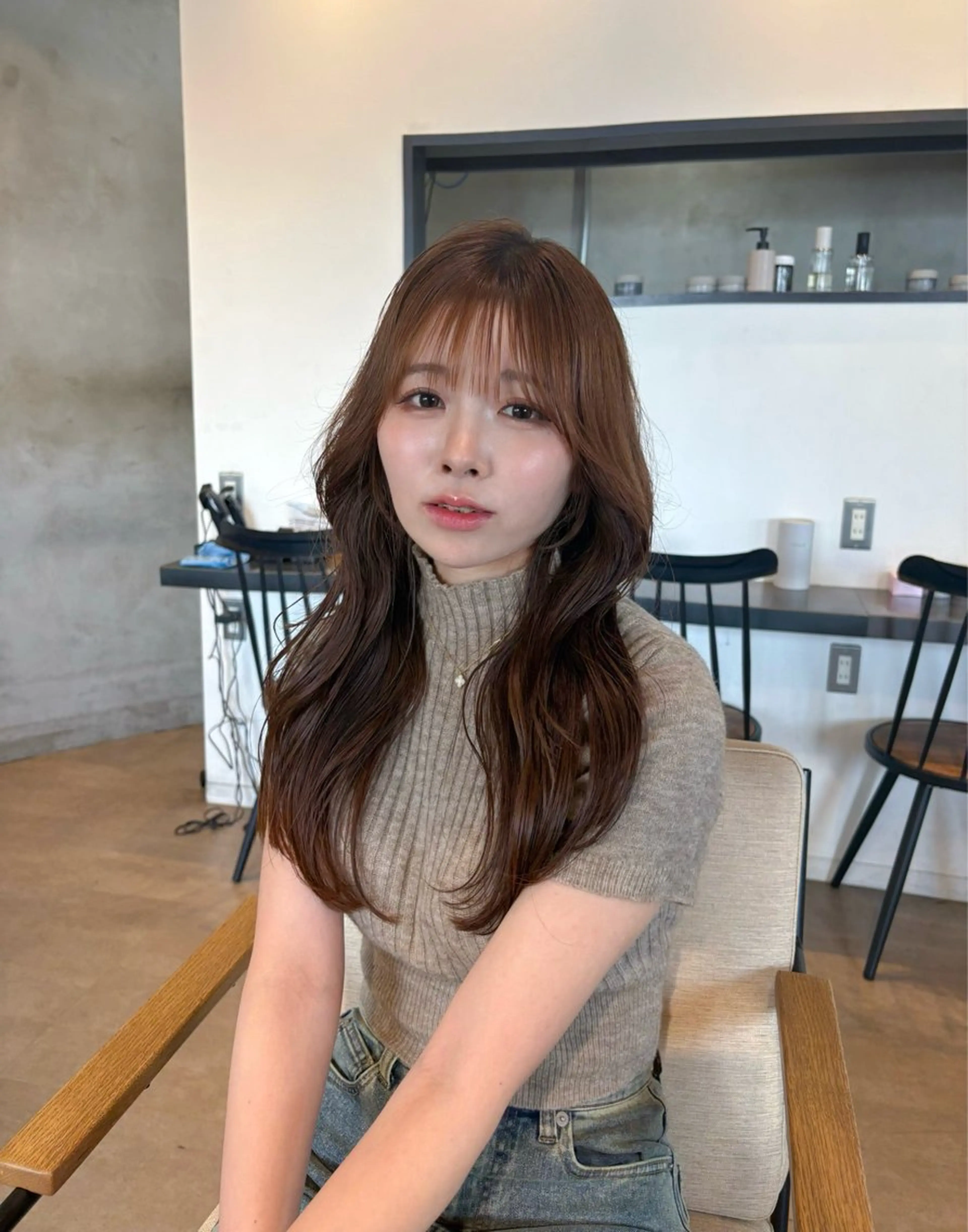 ロング カラー カット ヘアカラー トリートメント 🫧暗髪レイヤー🫧 中山唯斗のヘアスタイル