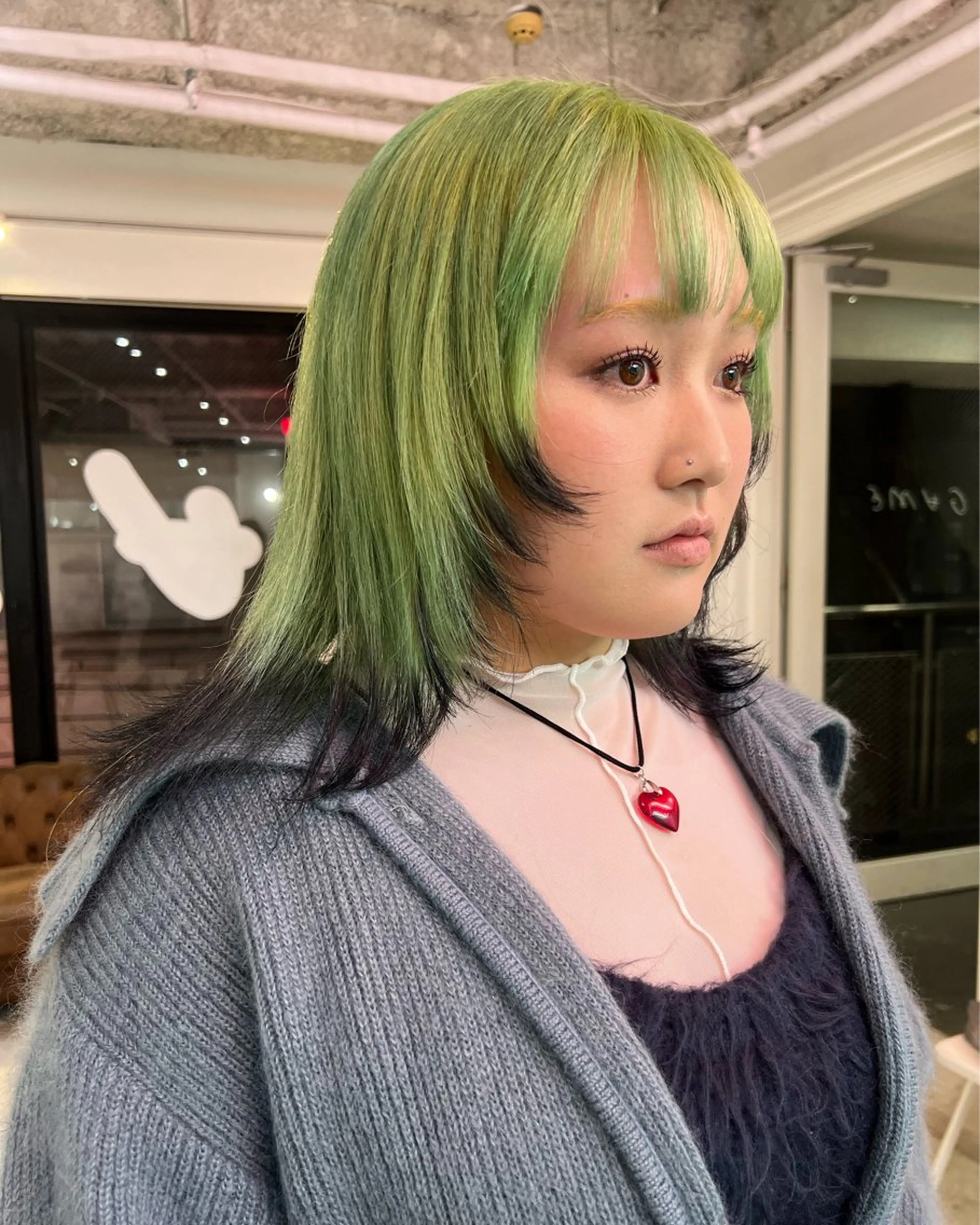 セミロング カット ヘアカラー 💥ウルフカット デザインあんな💥のヘアスタイル