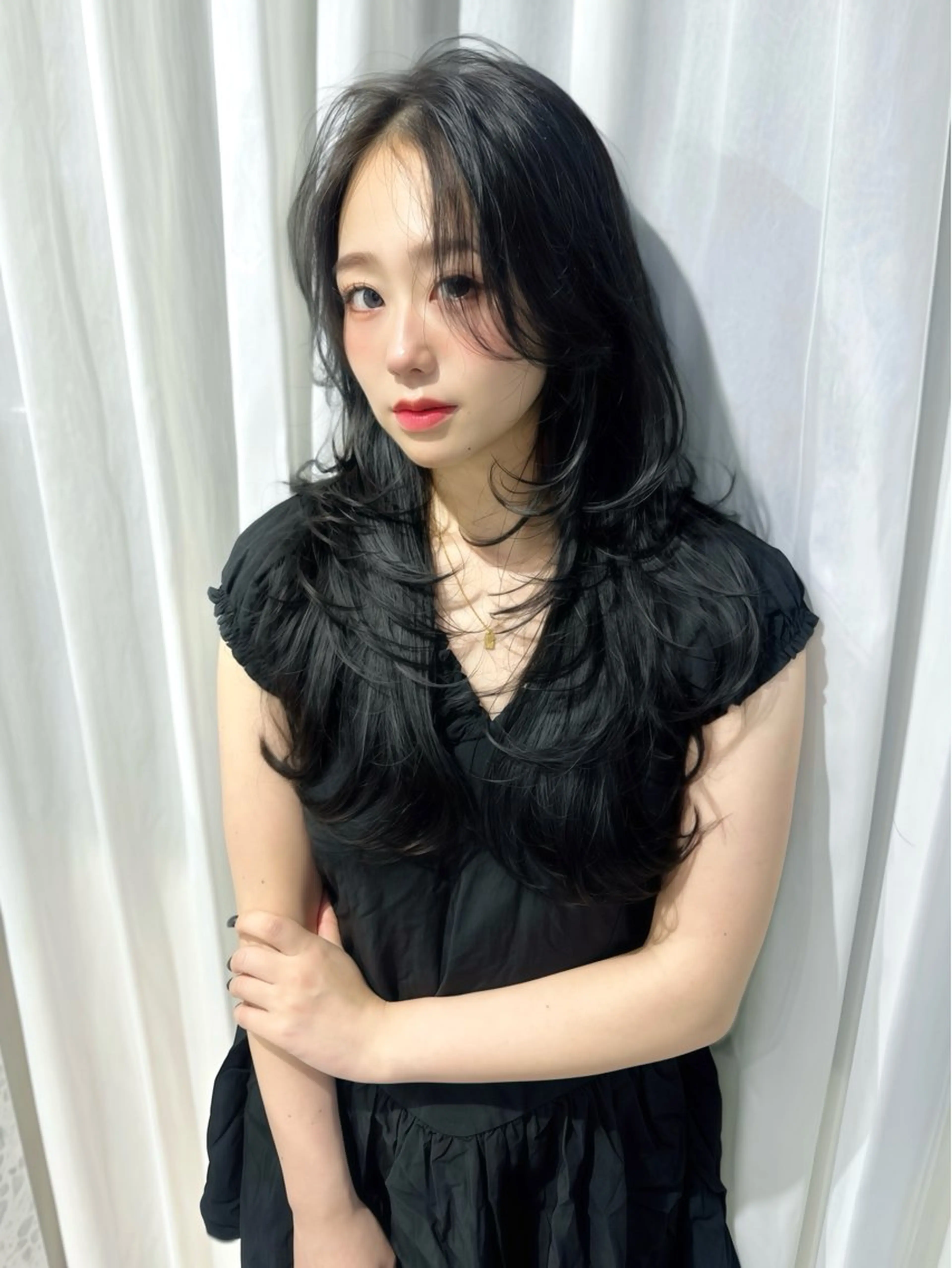 ロング カラー 韓国風ヘア レイヤーカット カット ヘアカラー トリートメント 渋谷韓国ヘア🇰🇷 SAYAKA🩶ᩚのヘアスタイル