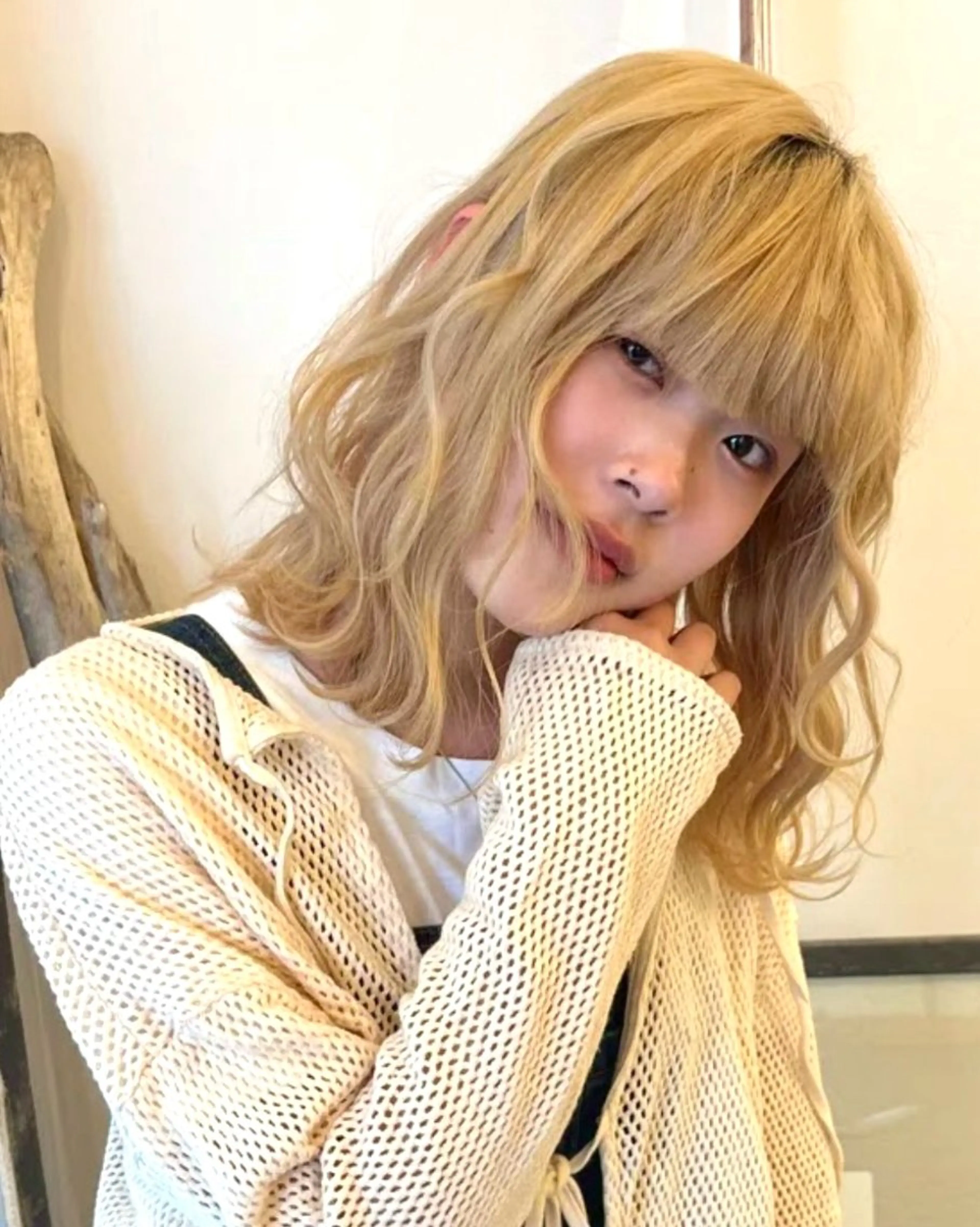 カラー ベージュカラー ブリーチ ハイトーンカラー ɪᴍᴀɪ ᴍɪᴋᴜのヘアスタイル