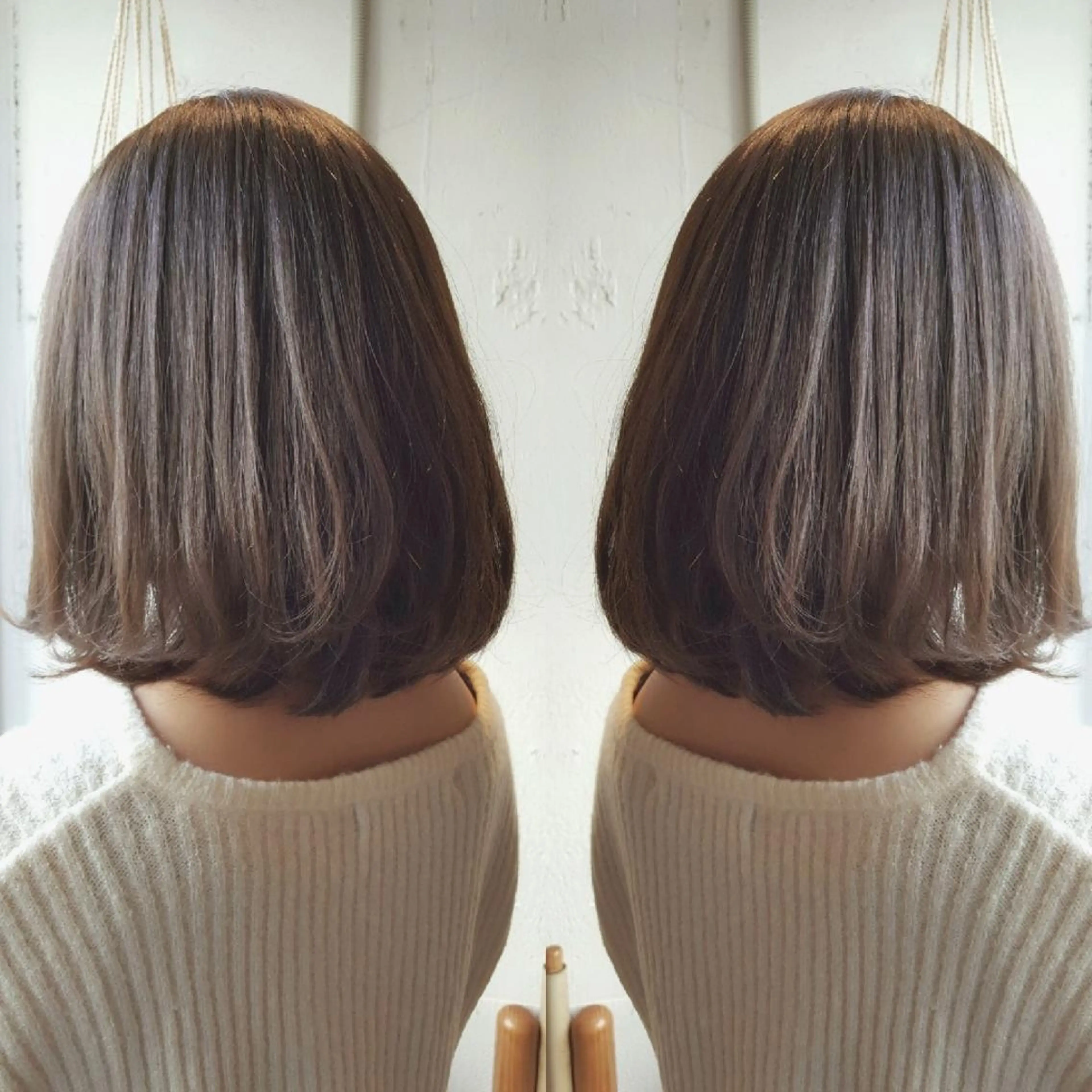 ミディアム アッシュ あらき ちさとのヘアスタイル