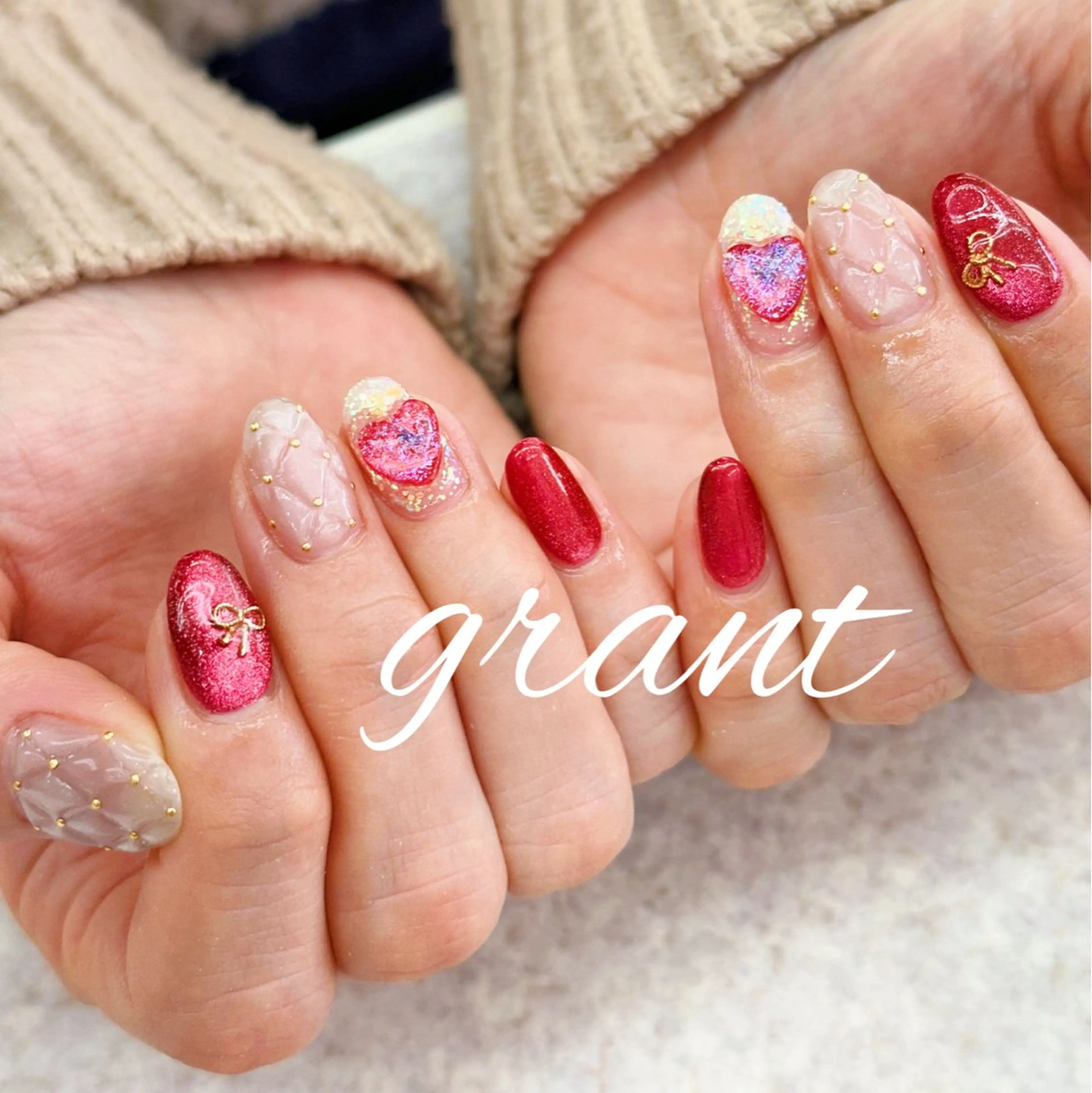 ネイル マグネットネイル 冬ネイル ハンドネイル nail salon grant所属・nailsalon grantのネイルデザイン