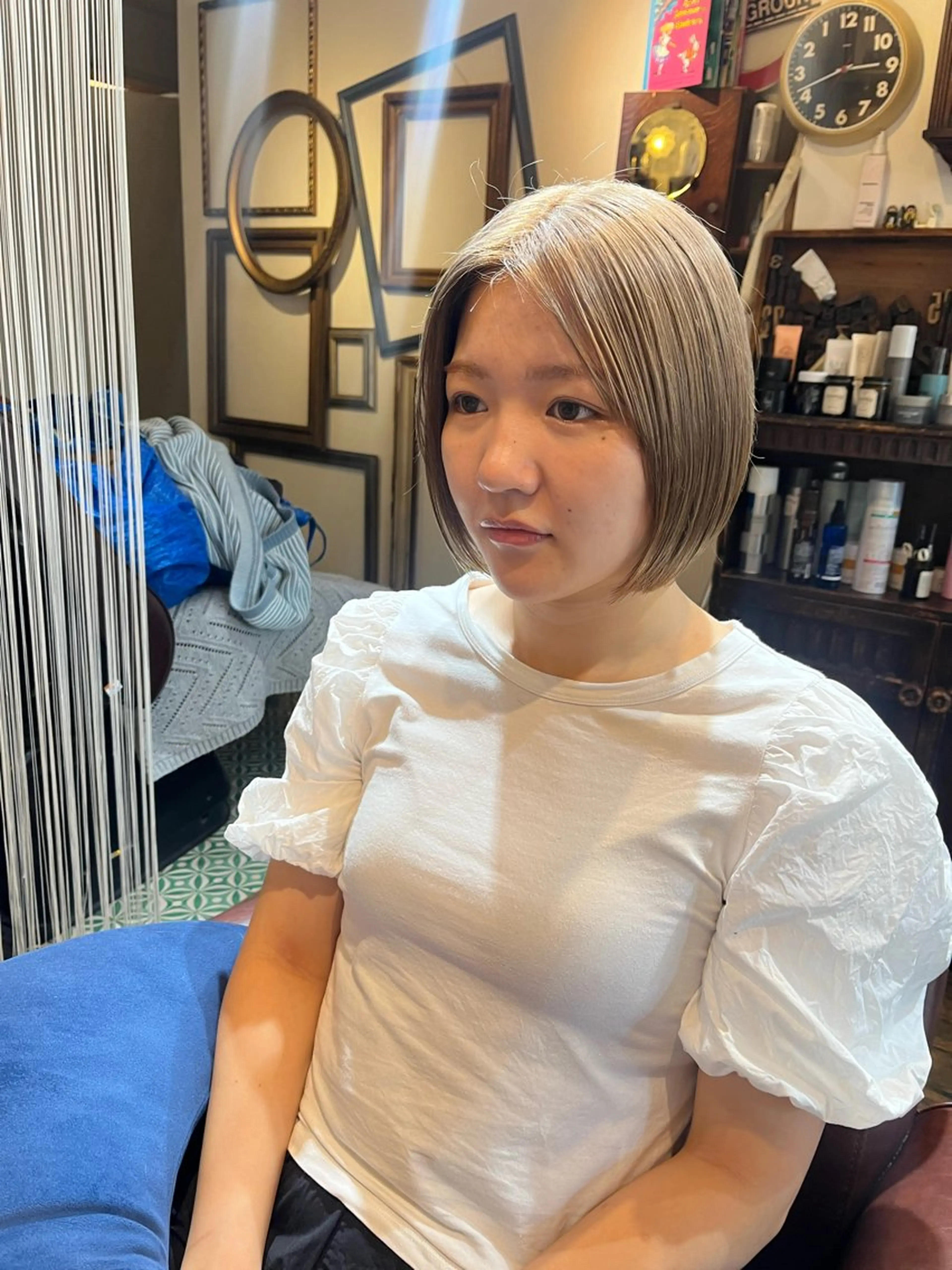 ショート ボブ カット ヘッドスパ 抜け感パーマ/ 顔まわり/緒方椋のヘアスタイル