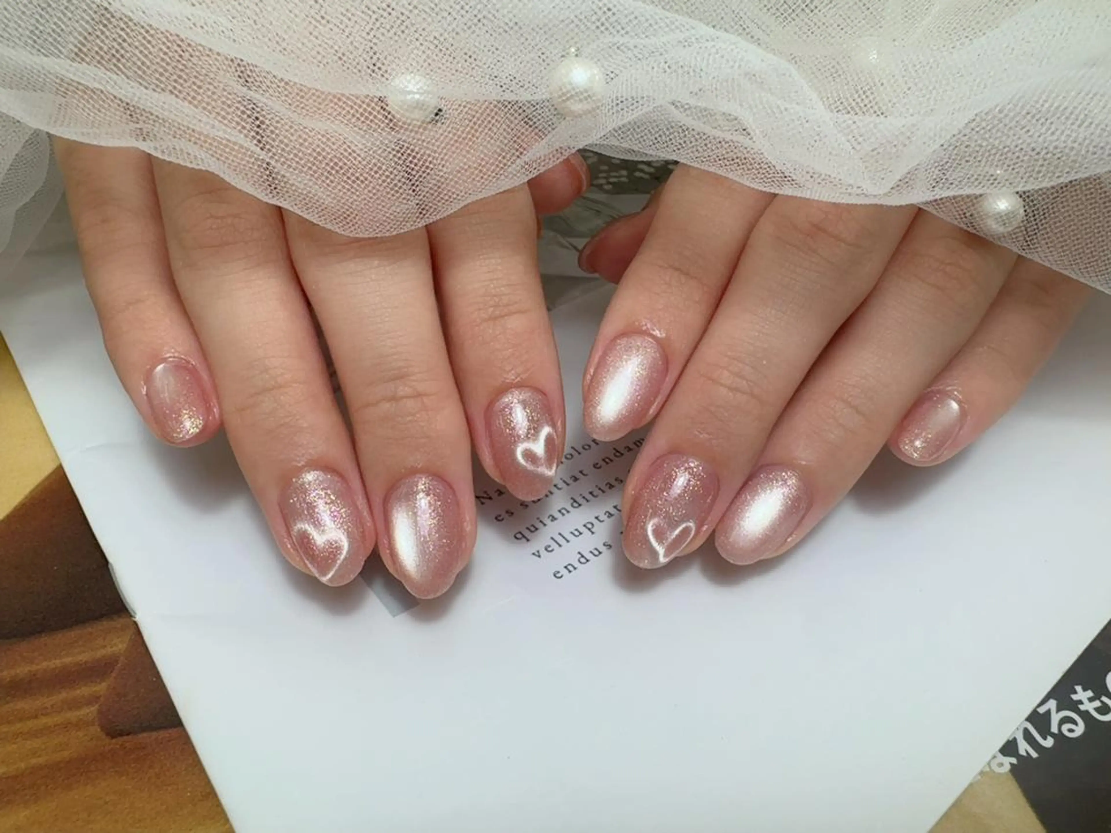 💅ハンドネイル【初回オフ無料】✨ハートマグネットネイル　￥3280の写真