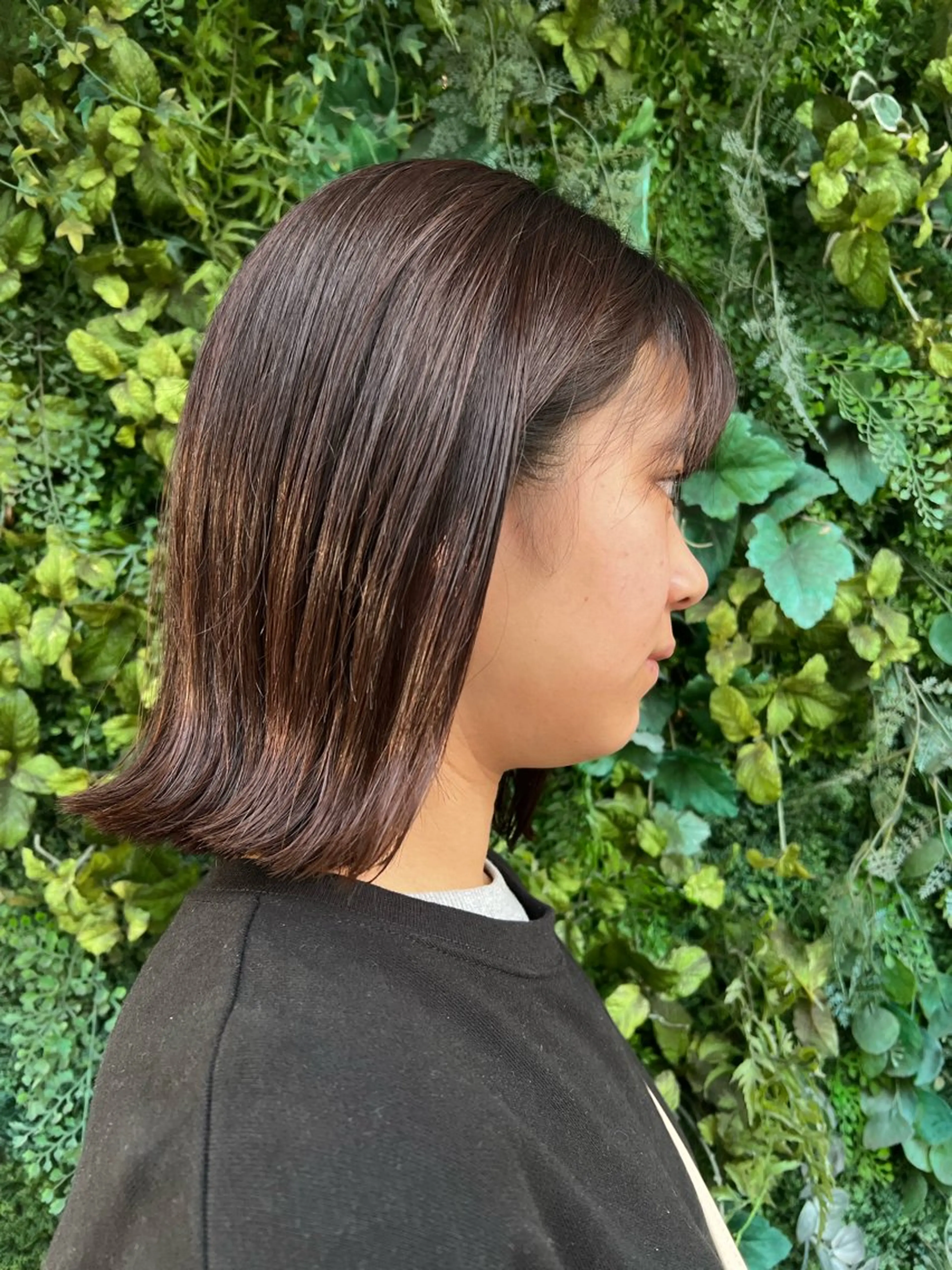 ミディアム カット 朝が楽になる艶髪縮毛 ✨中稲明梨のヘアスタイル
