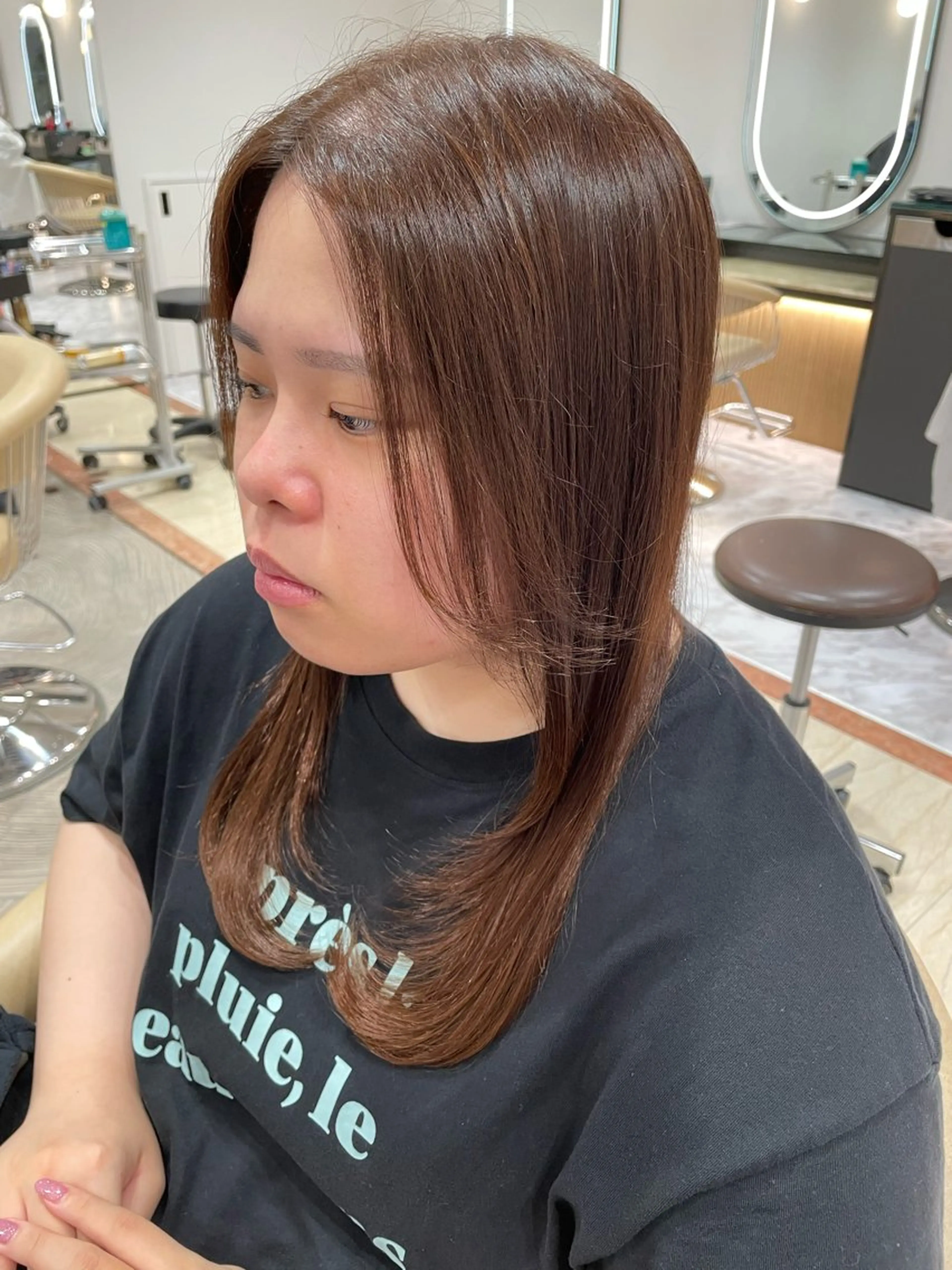 セミロング 顔周りカット レイヤーカット カット メンズモデル/亀之園 涼のヘアスタイル